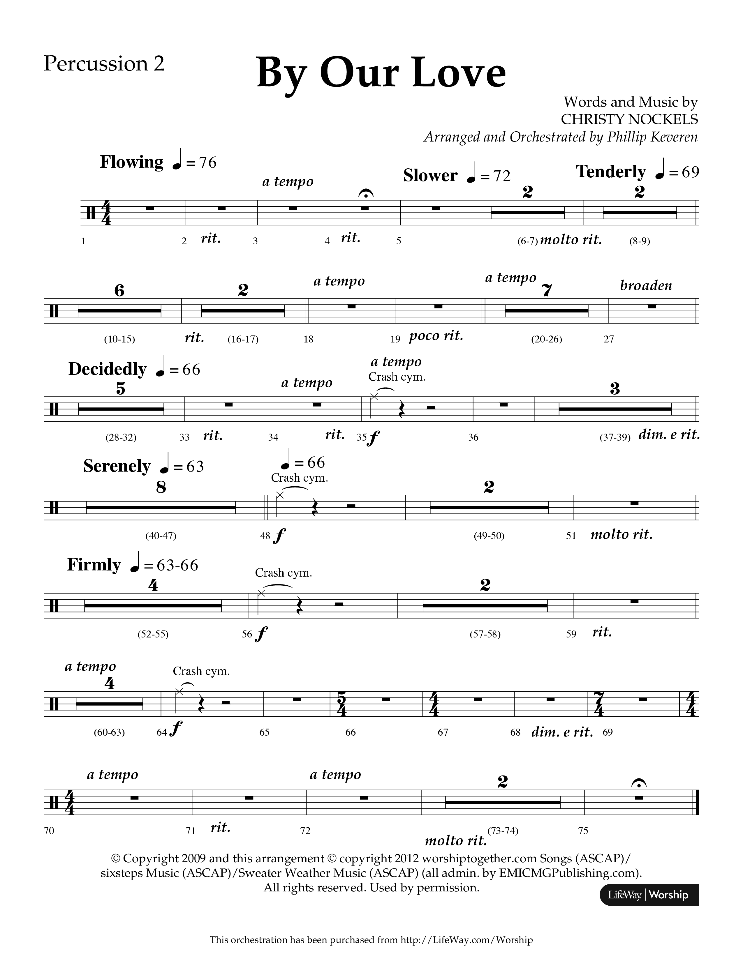By Our Love (Choral Anthem SATB) Percussion 1/2 (Lifeway Choral / Arr. Phillip Keveren)