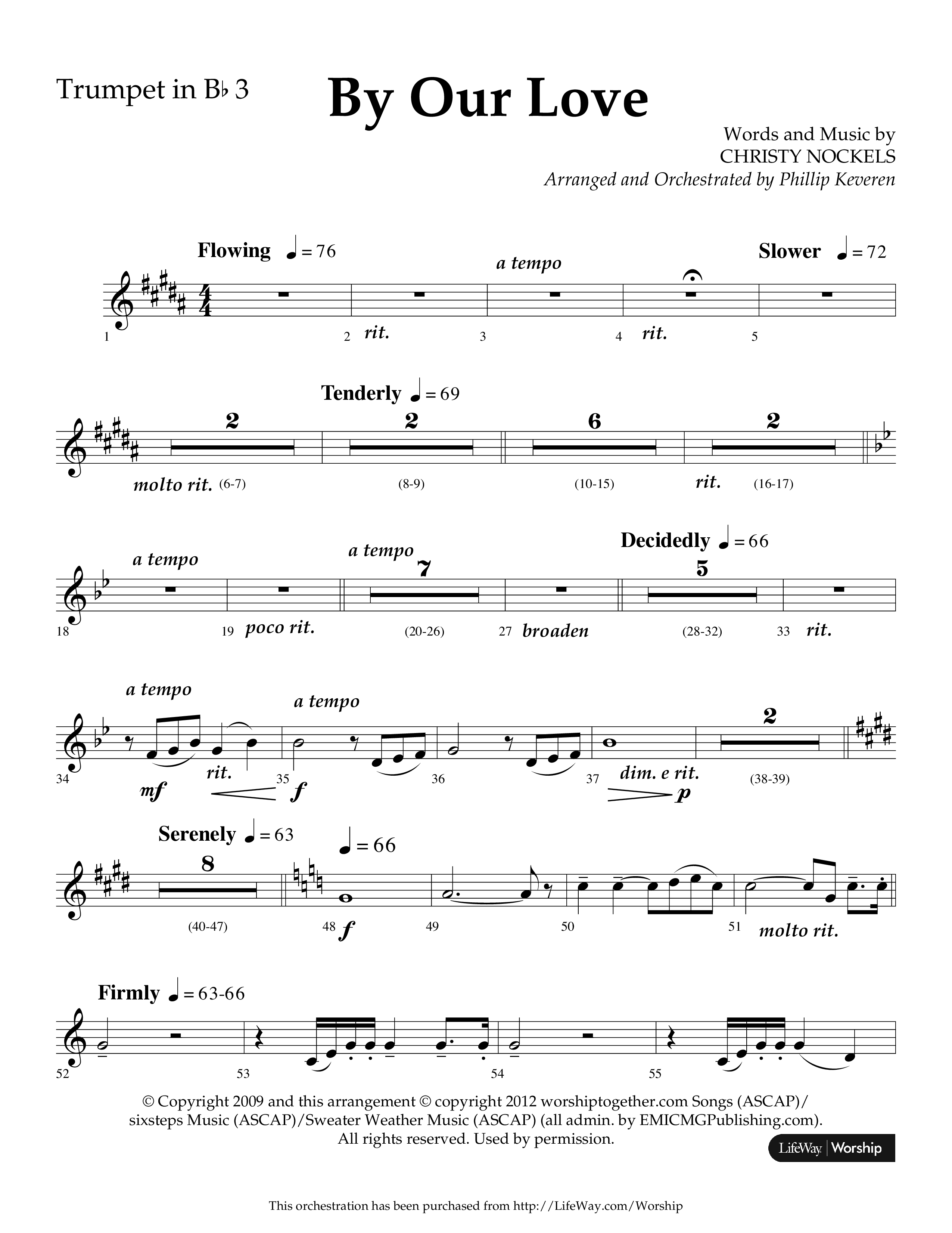 By Our Love (Choral Anthem SATB) Trumpet 3 (Lifeway Choral / Arr. Phillip Keveren)