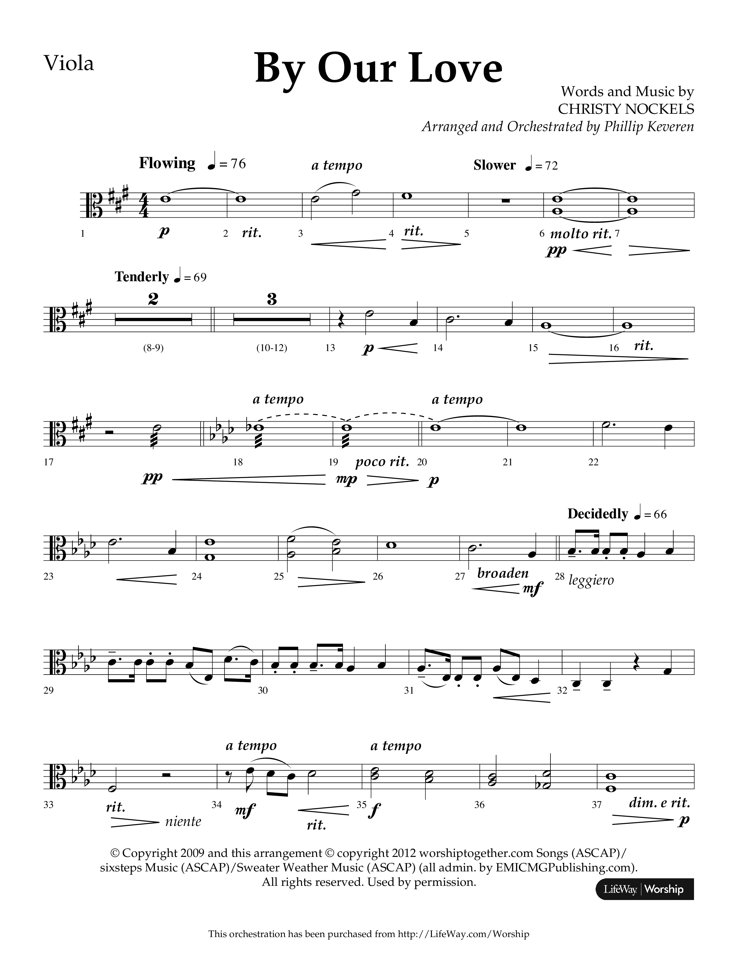 By Our Love (Choral Anthem SATB) Viola (Lifeway Choral / Arr. Phillip Keveren)