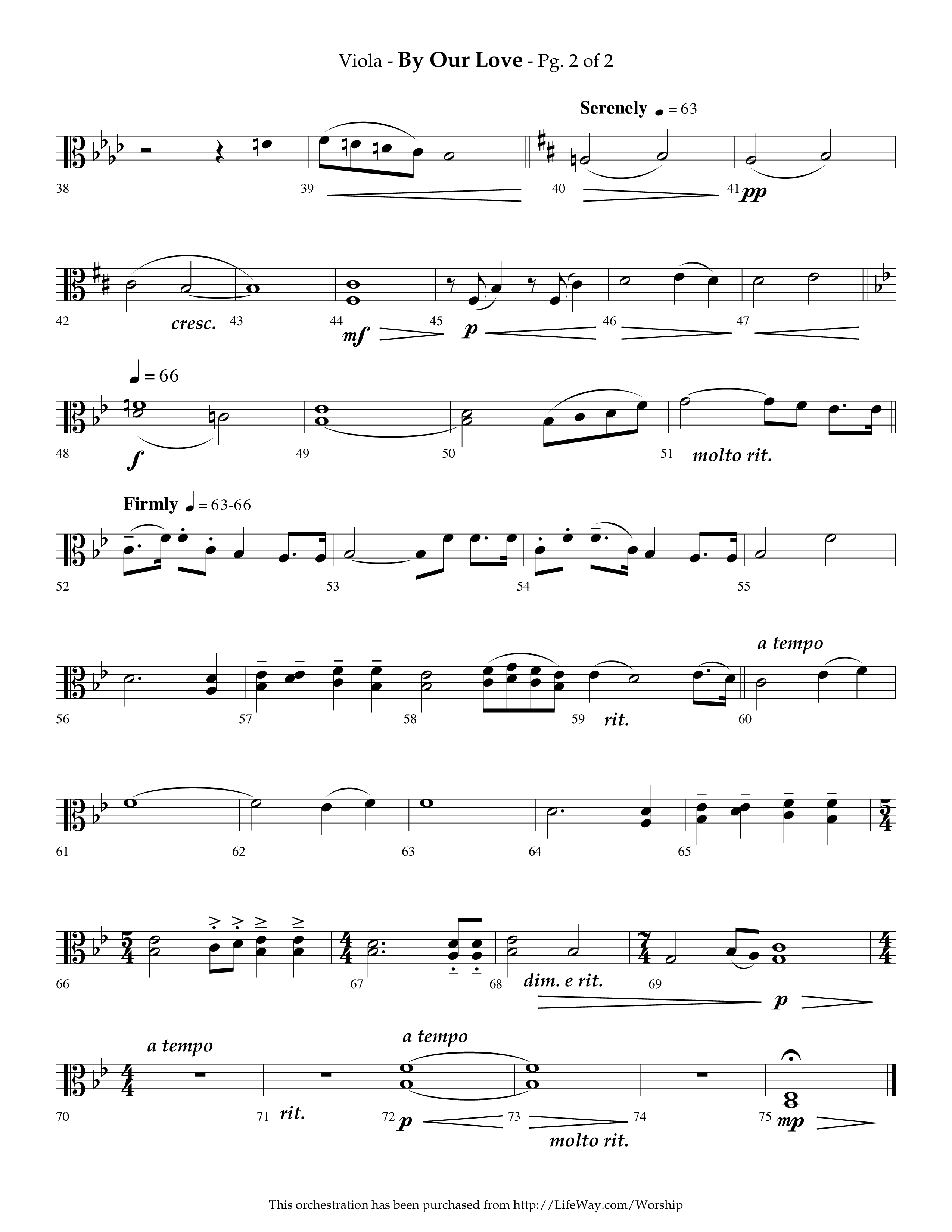 By Our Love (Choral Anthem SATB) Viola (Lifeway Choral / Arr. Phillip Keveren)