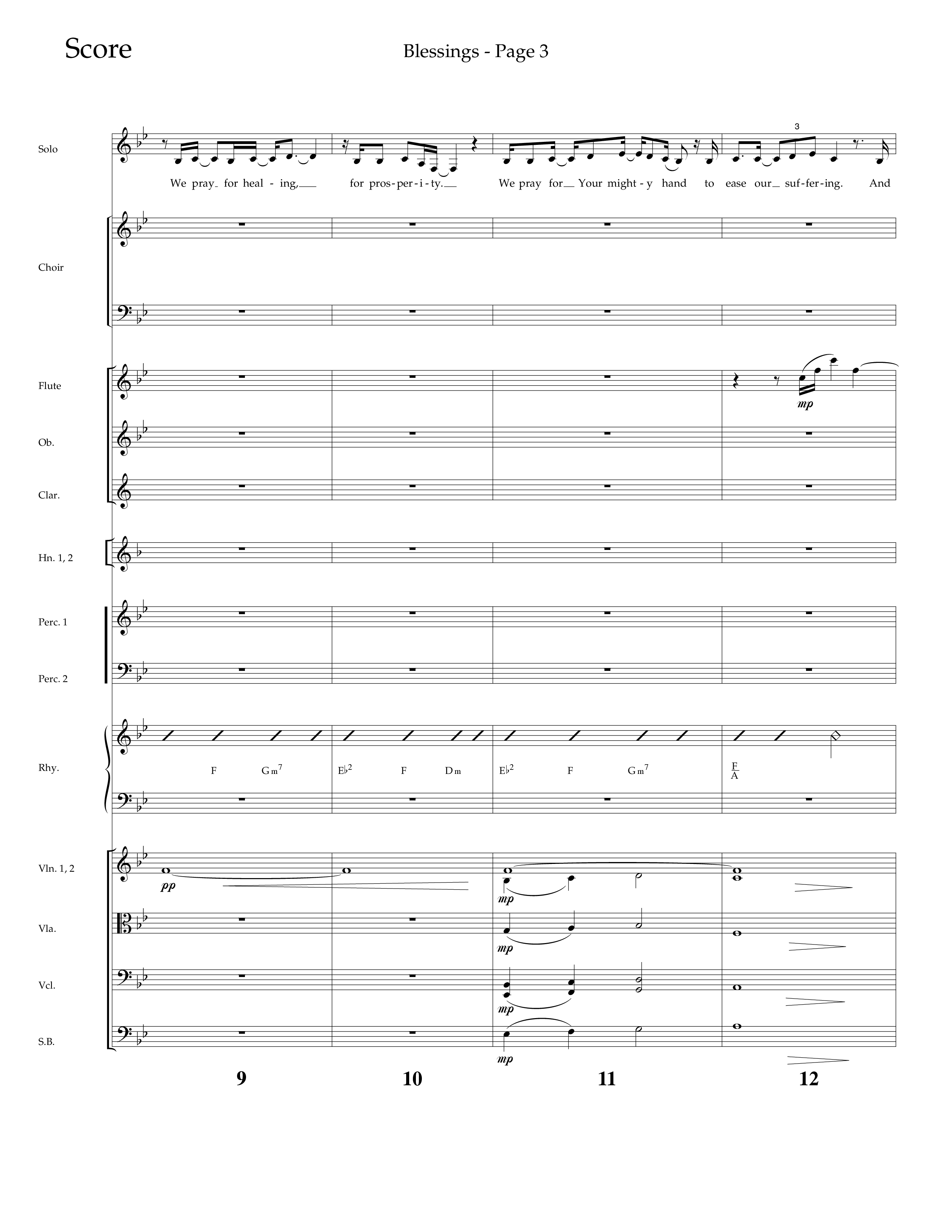 Blessings (Choral Anthem SATB) Orchestration (Lifeway Choral / Arr. Russell Mauldin)