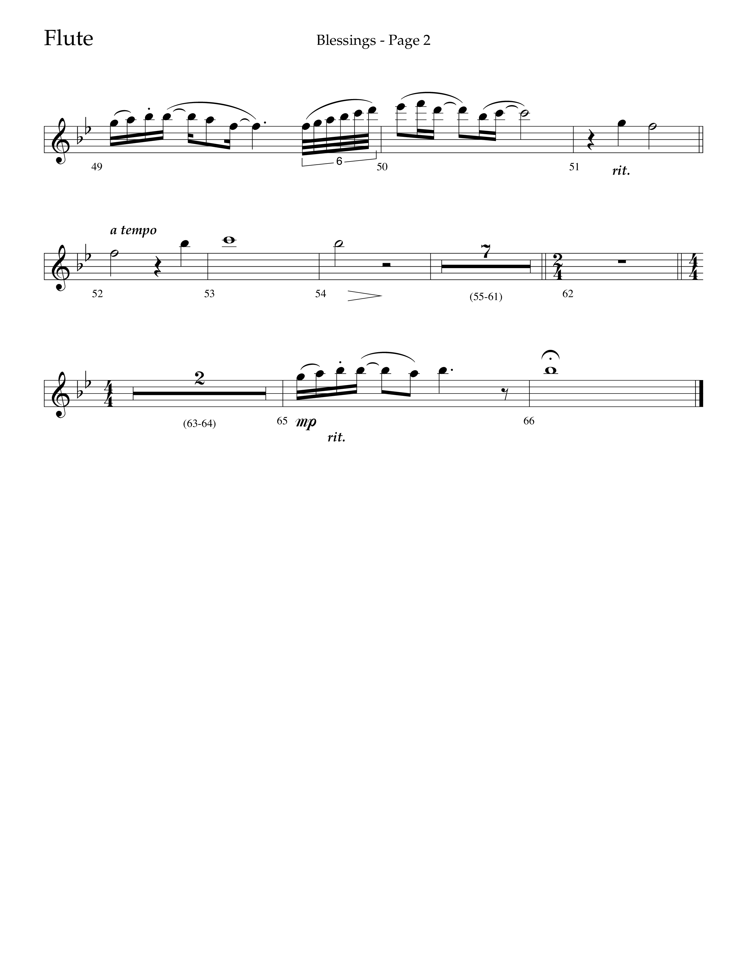 Blessings (Choral Anthem SATB) Flute (Lifeway Choral / Arr. Russell Mauldin)