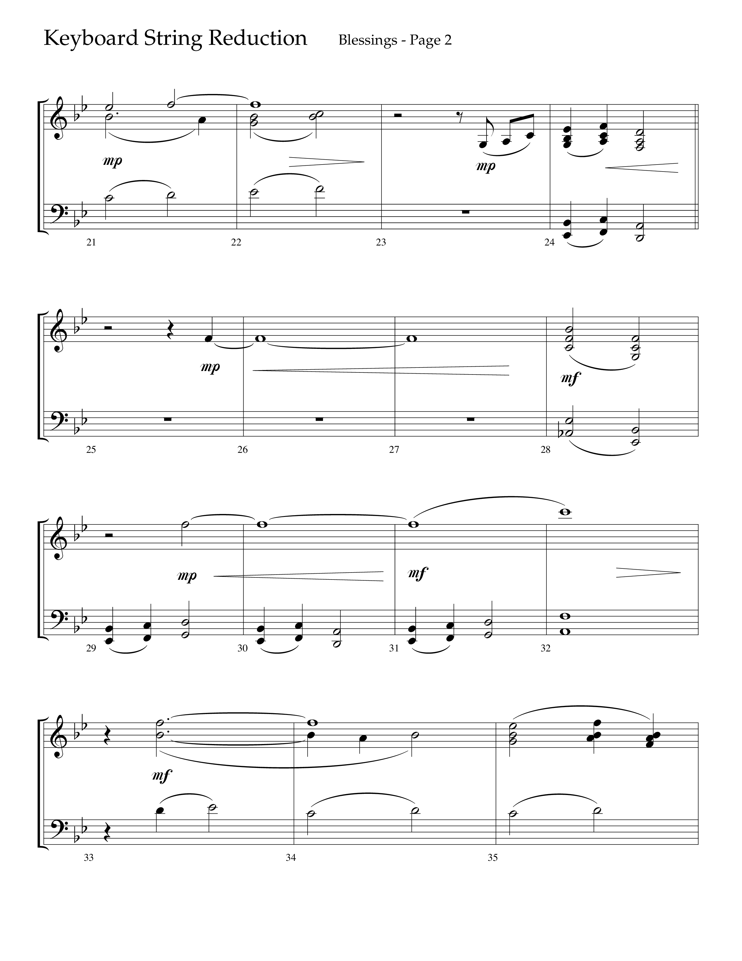 Blessings (Choral Anthem SATB) String Reduction (Lifeway Choral / Arr. Russell Mauldin)