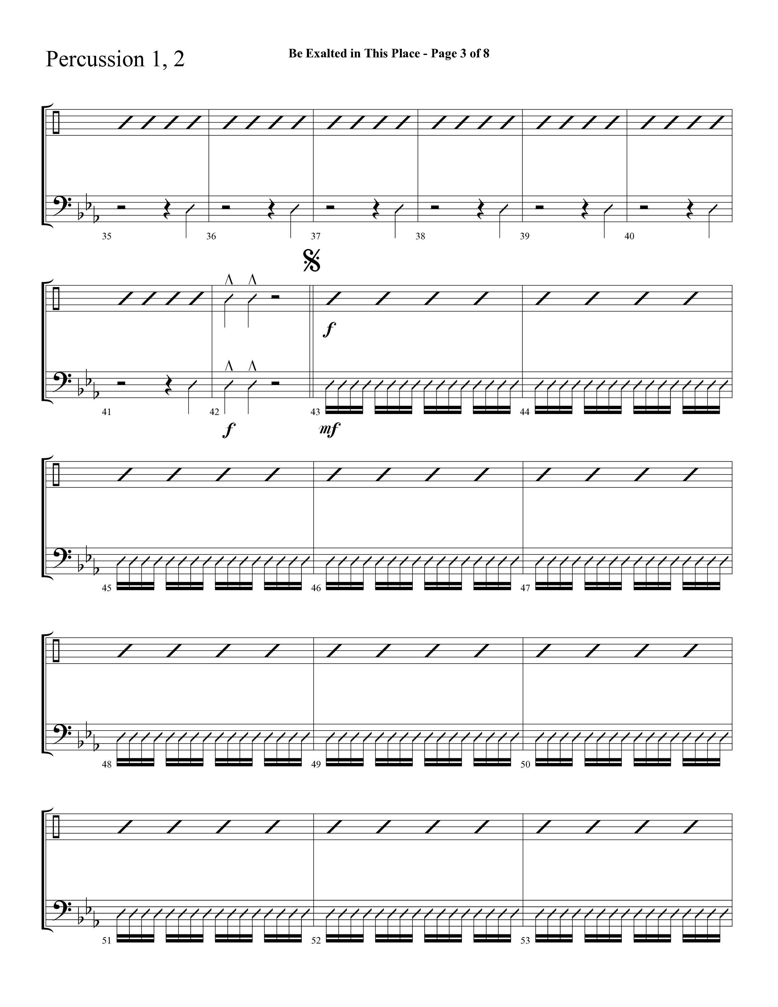 Be Exalted In This Place (Choral Anthem SATB) Percussion 1/2 (Lifeway Choral / Arr. Cliff Duren)