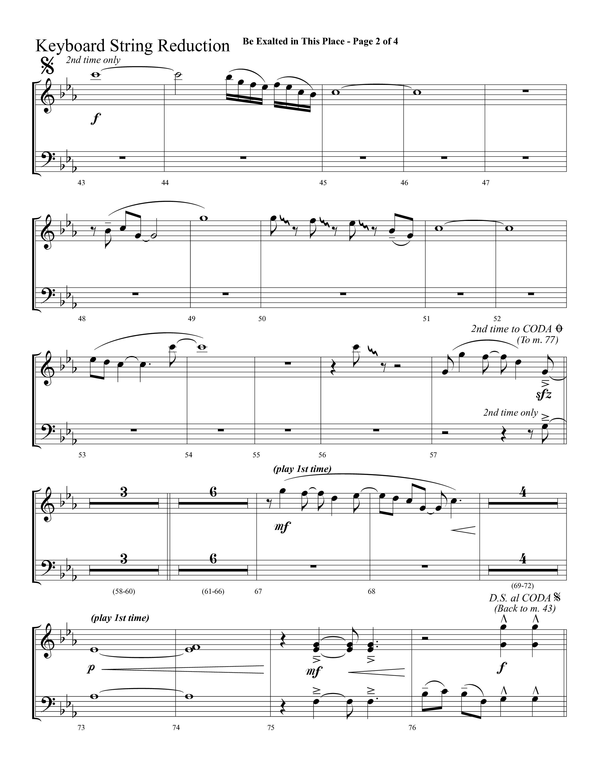 Be Exalted In This Place (Choral Anthem SATB) String Reduction (Lifeway Choral / Arr. Cliff Duren)