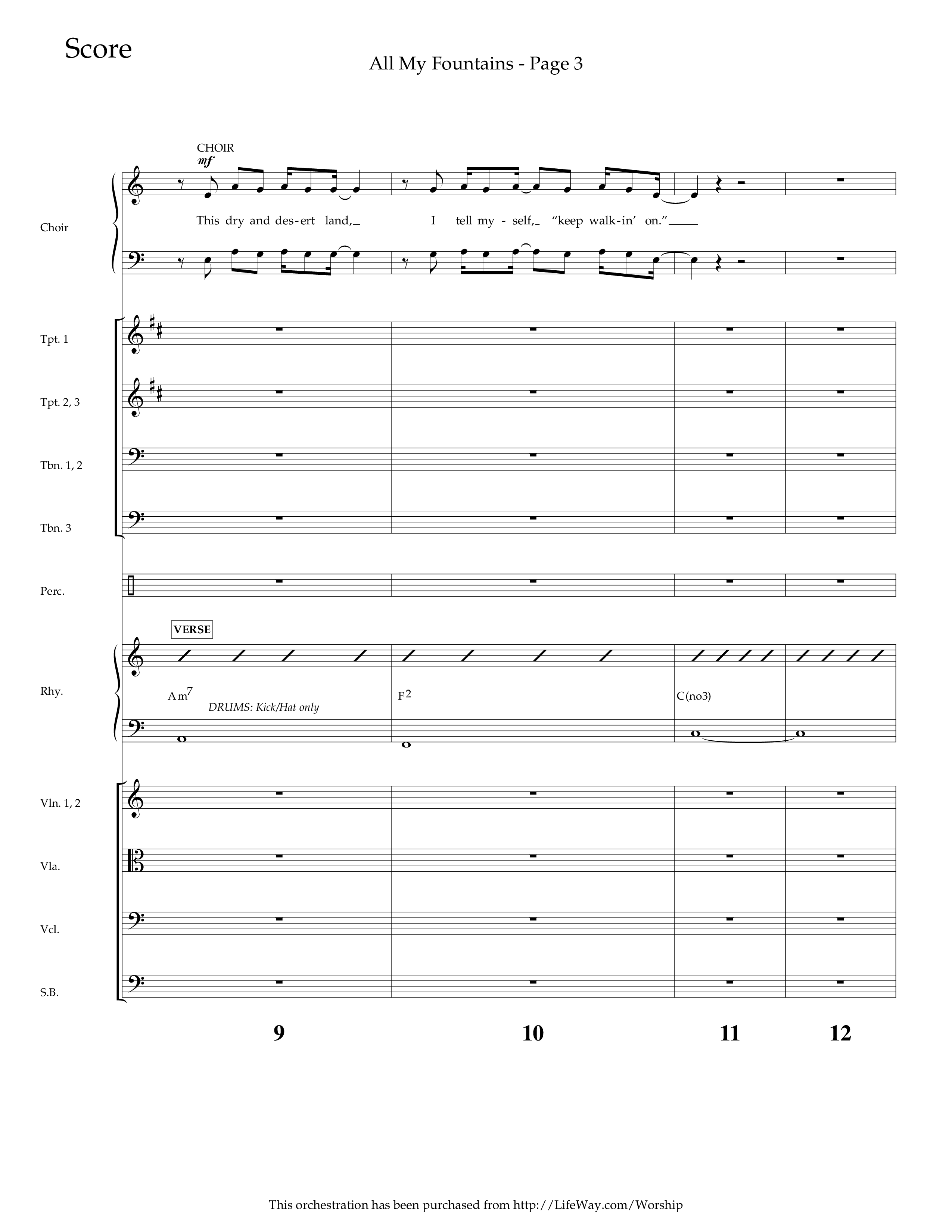 All My Fountains (Choral Anthem SATB) Orchestration (Lifeway Choral / Arr. Russell Mauldin)