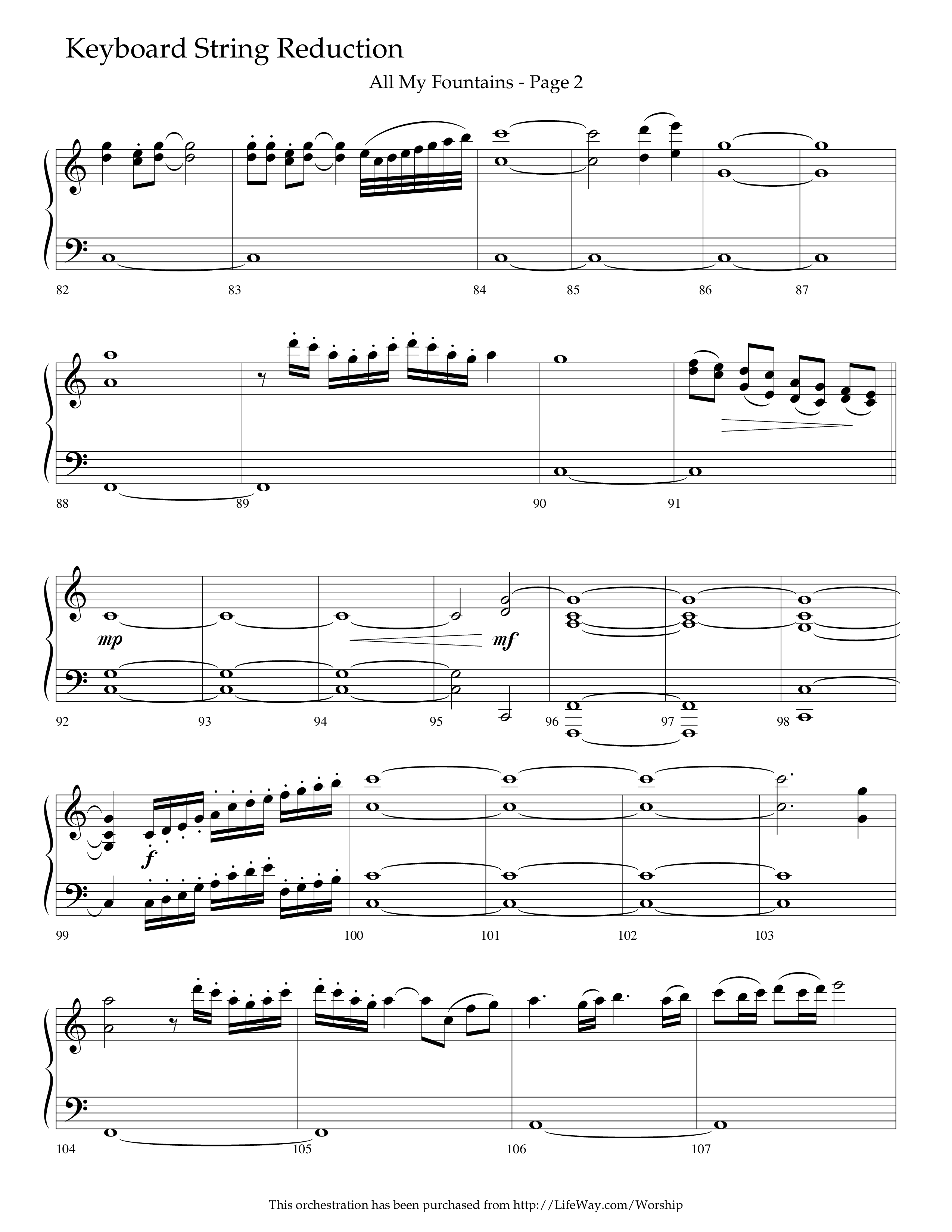 All My Fountains (Choral Anthem SATB) String Reduction (Lifeway Choral / Arr. Russell Mauldin)