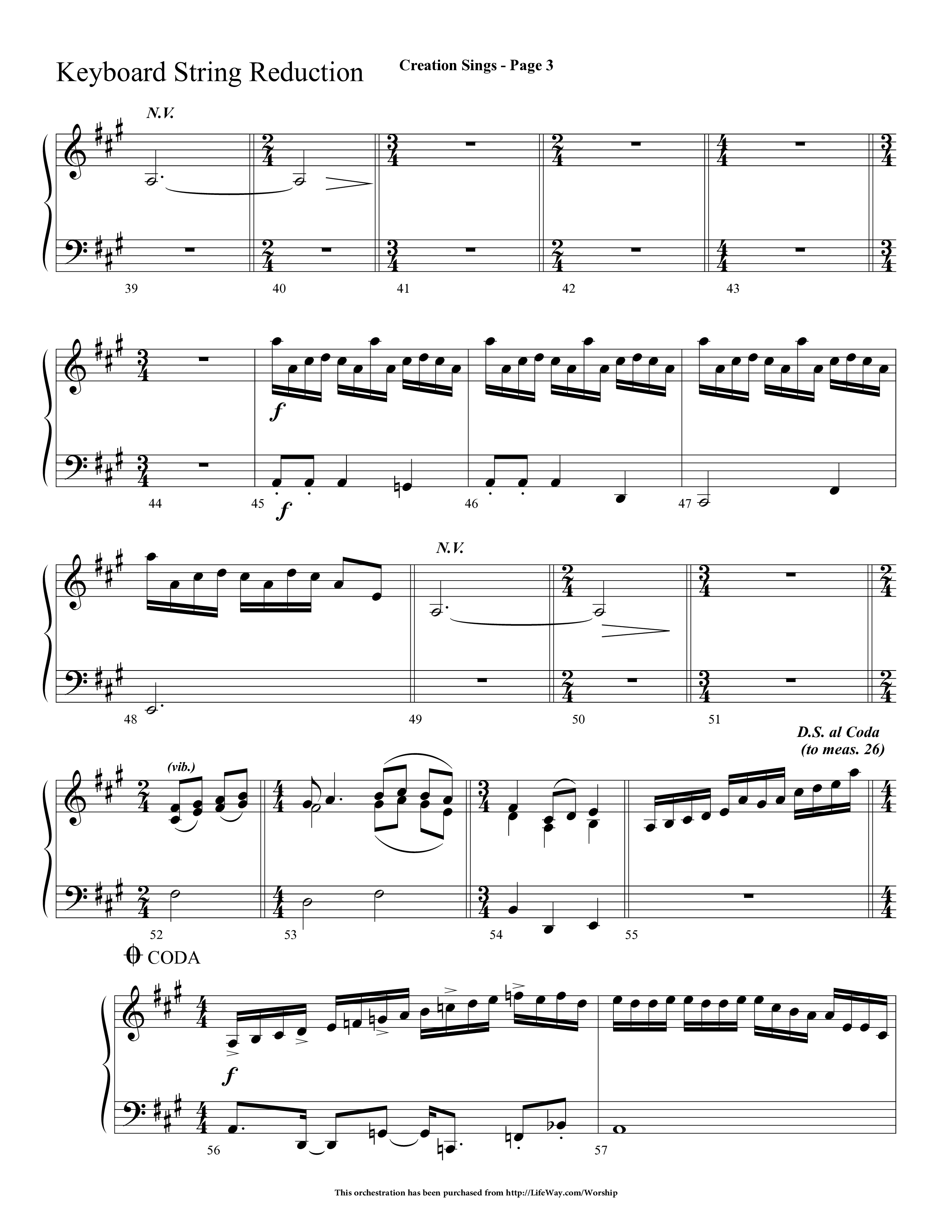 Creation Sings (Choral Anthem SATB) String Reduction (Lifeway Choral / Arr. Dave Williamson)