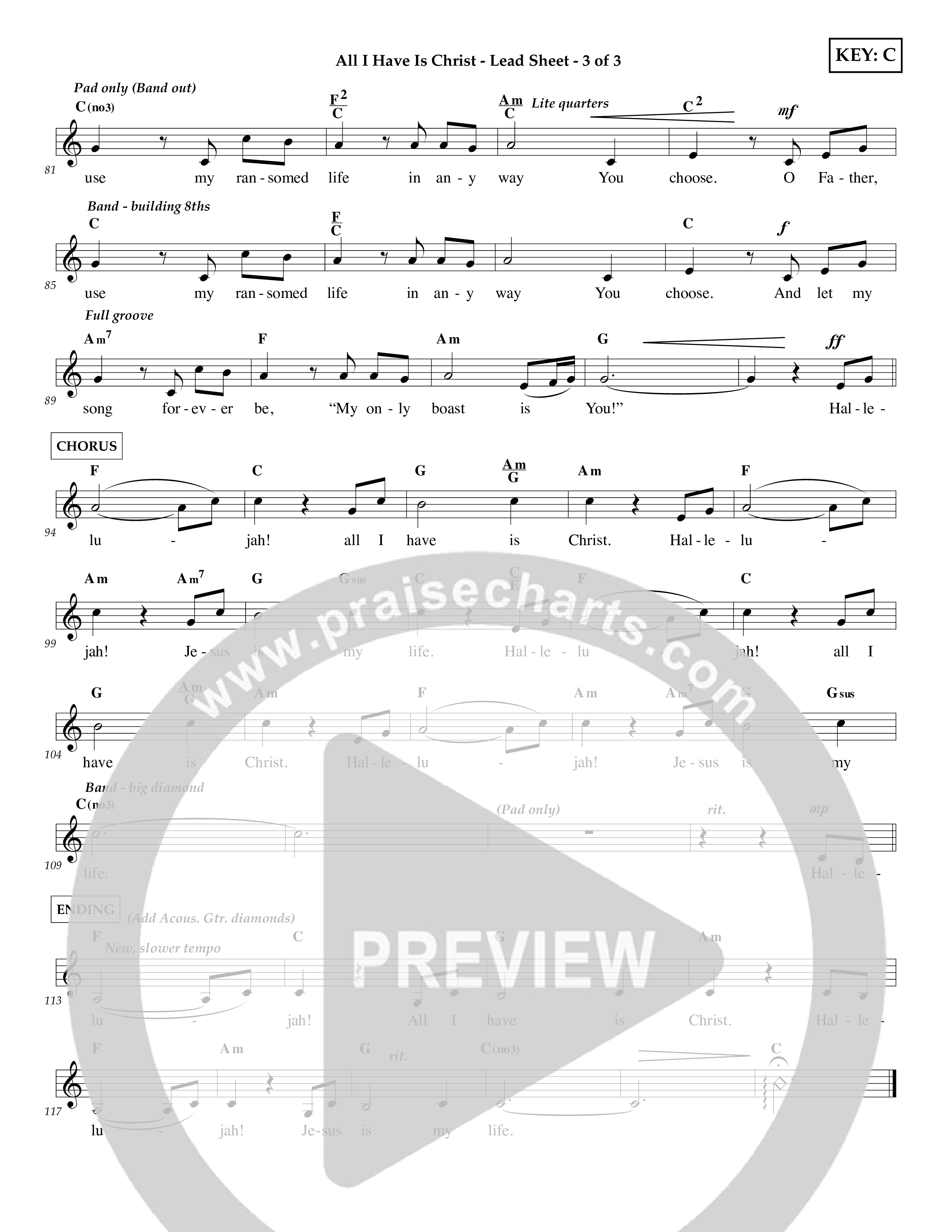 All I Have Is Christ (Choral Anthem SATB) Lead Melody & Rhythm (Lifeway Choral / Arr. Travis Cottrell)