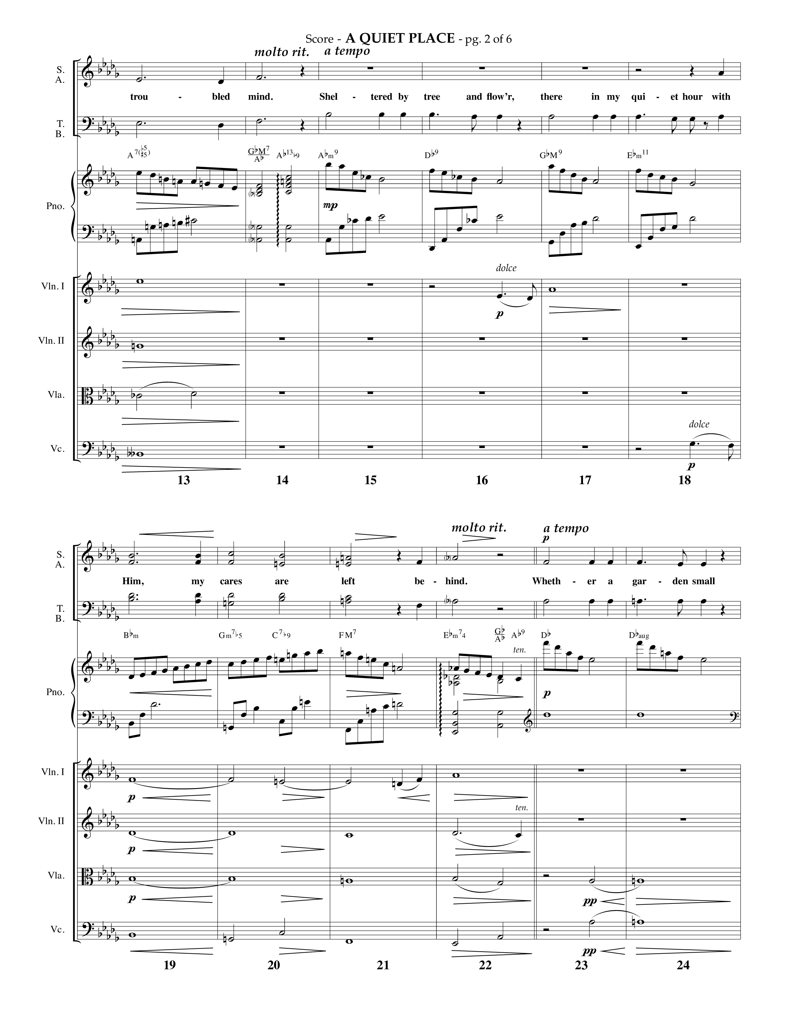 A Quiet Place (Choral Anthem SATB) Orchestration (Lifeway Choral / Arr. Phillip Keveren)