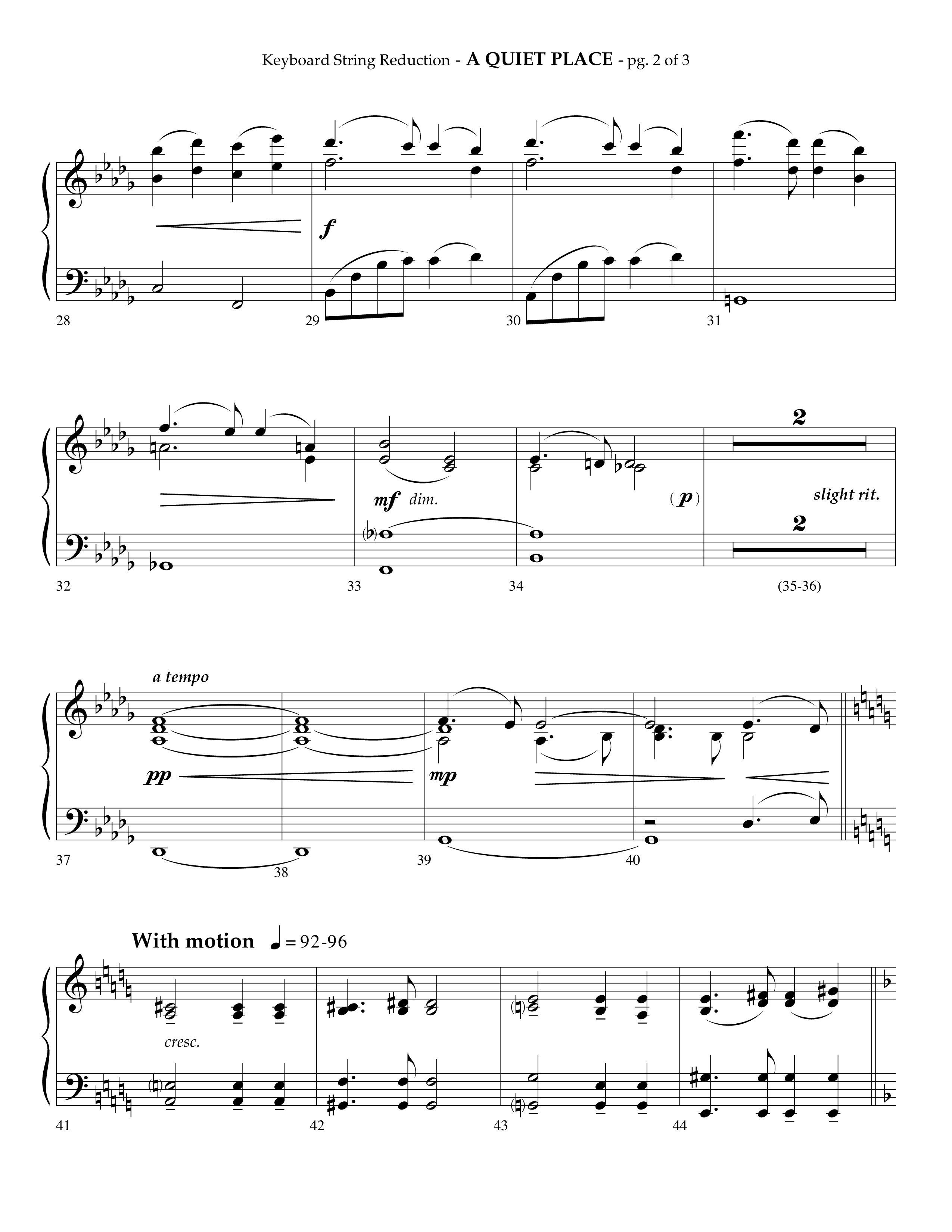 A Quiet Place (Choral Anthem SATB) String Reduction (Lifeway Choral / Arr. Phillip Keveren)