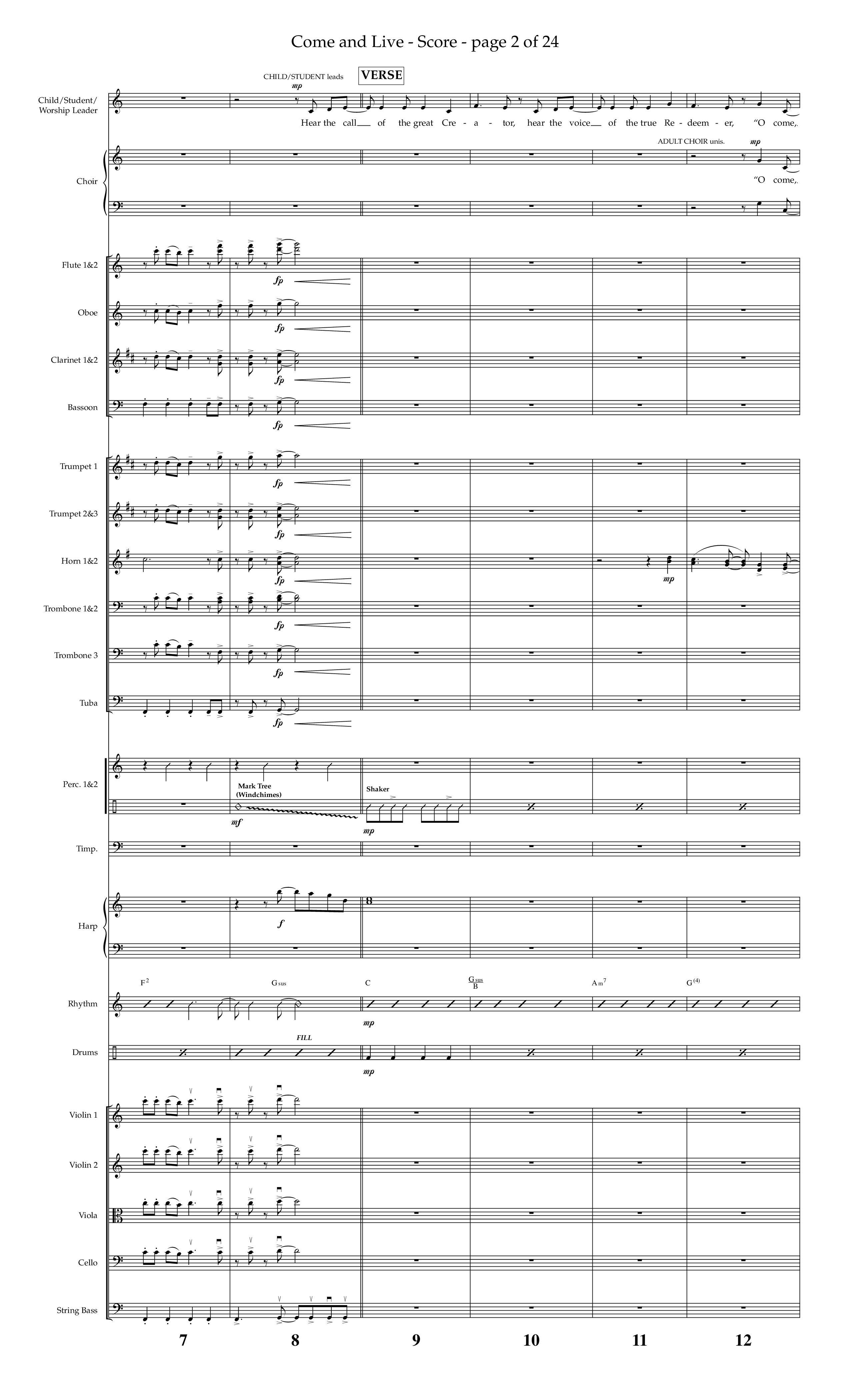 Come And Live (Choral Anthem SATB) Conductor's Score (Lifeway Choral / Arr. John Bolin / Arr. Don Koch / Orch. Michael Lawrence)