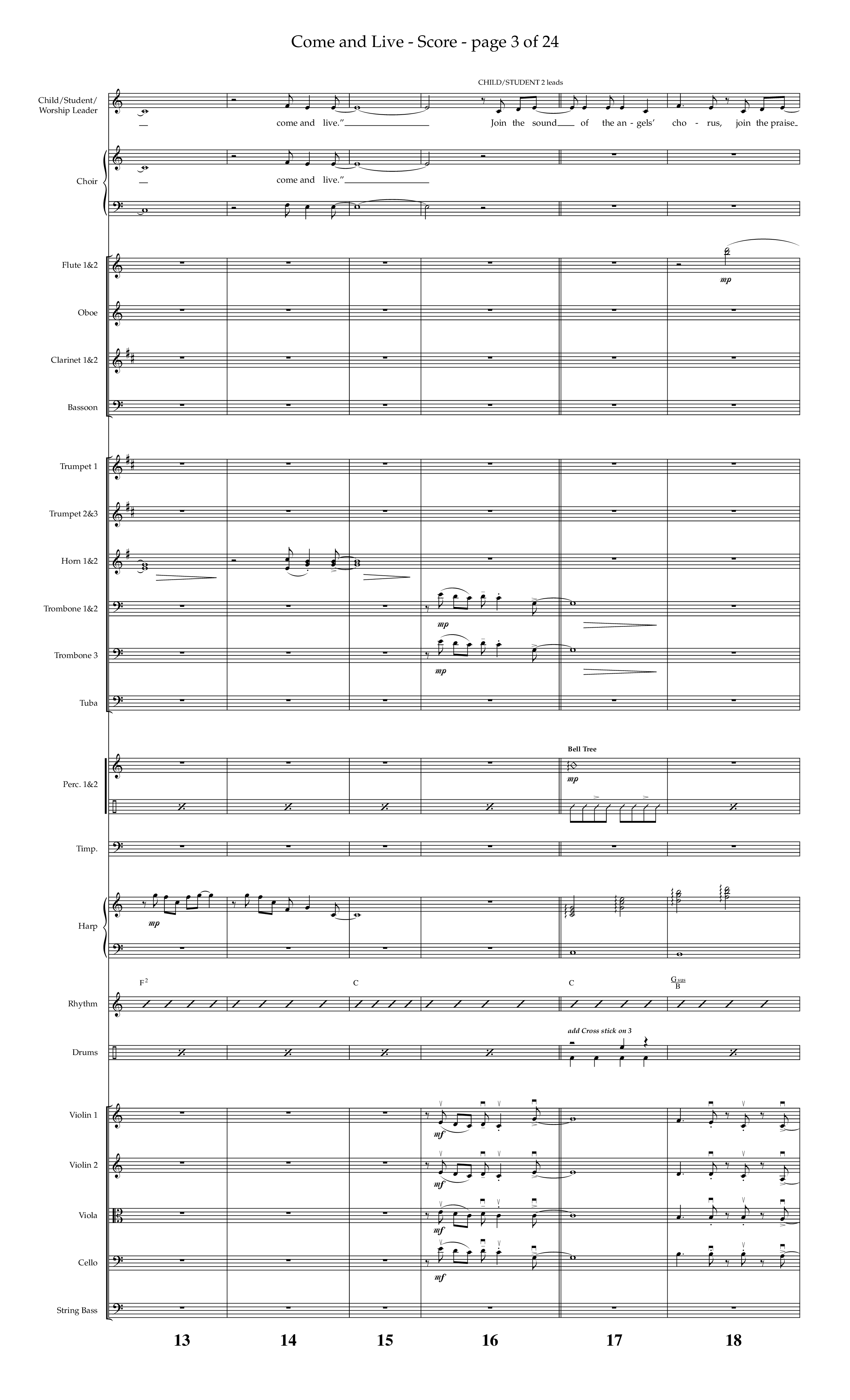 Come And Live (Choral Anthem SATB) Conductor's Score (Lifeway Choral / Arr. John Bolin / Arr. Don Koch / Orch. Michael Lawrence)