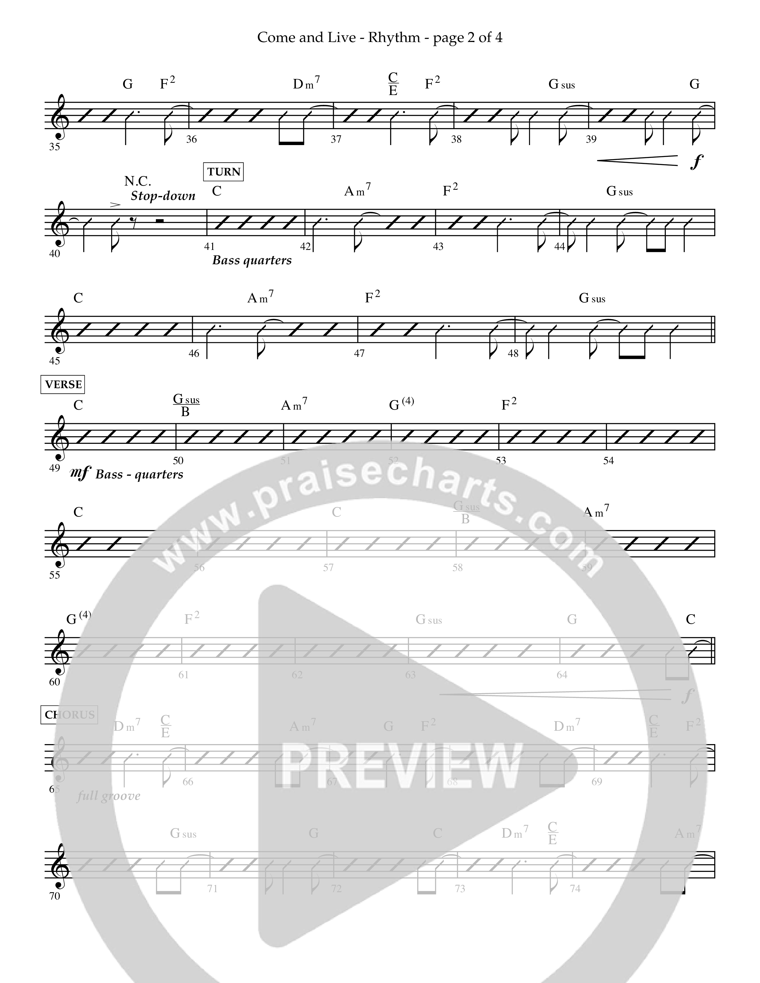 Come And Live (Choral Anthem SATB) Lead Melody & Rhythm (Lifeway Choral / Arr. John Bolin / Arr. Don Koch / Orch. Michael Lawrence)