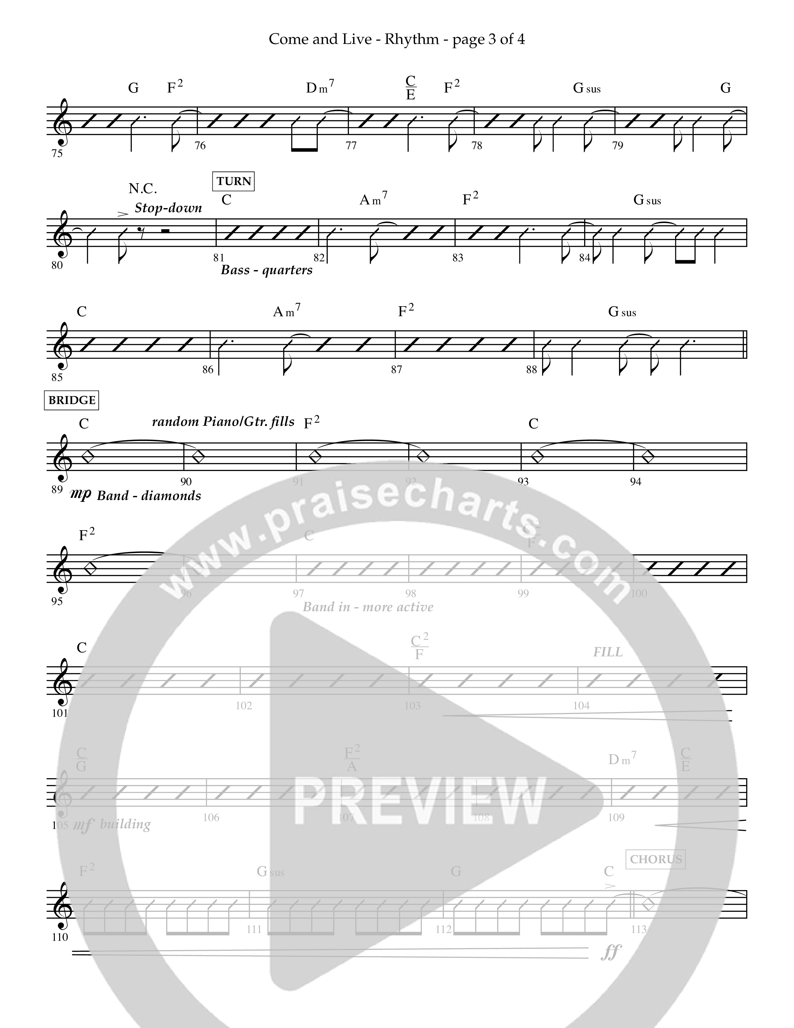 Come And Live (Choral Anthem SATB) Lead Melody & Rhythm (Lifeway Choral / Arr. John Bolin / Arr. Don Koch / Orch. Michael Lawrence)