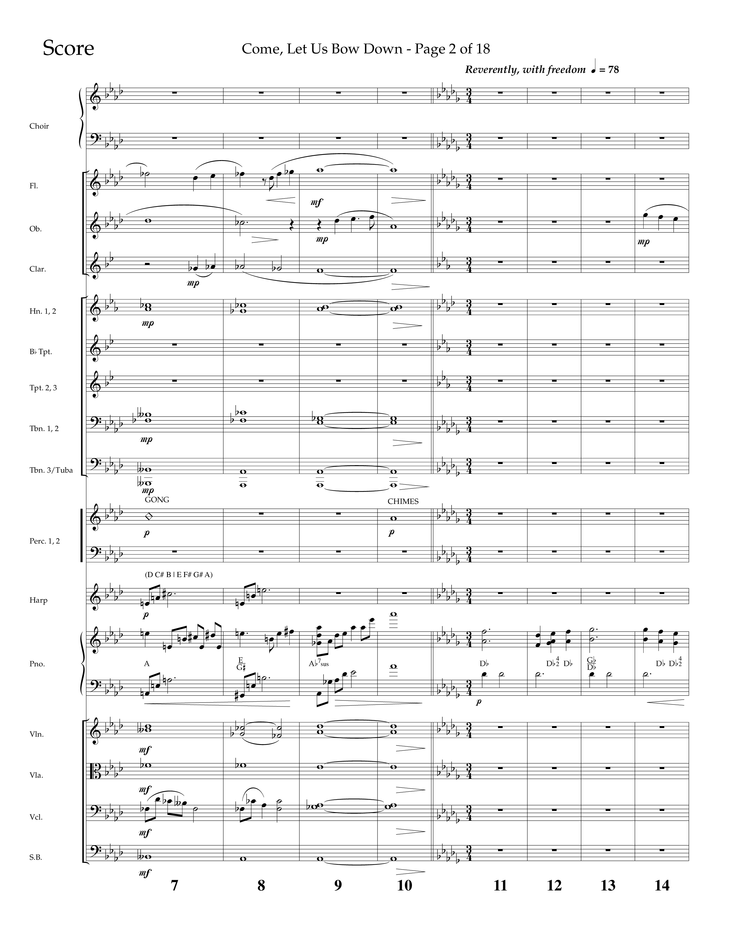 Come Let Us Bow Down (Choral Anthem SATB) Conductor's Score (Lifeway Choral / Arr. Cliff Duren)
