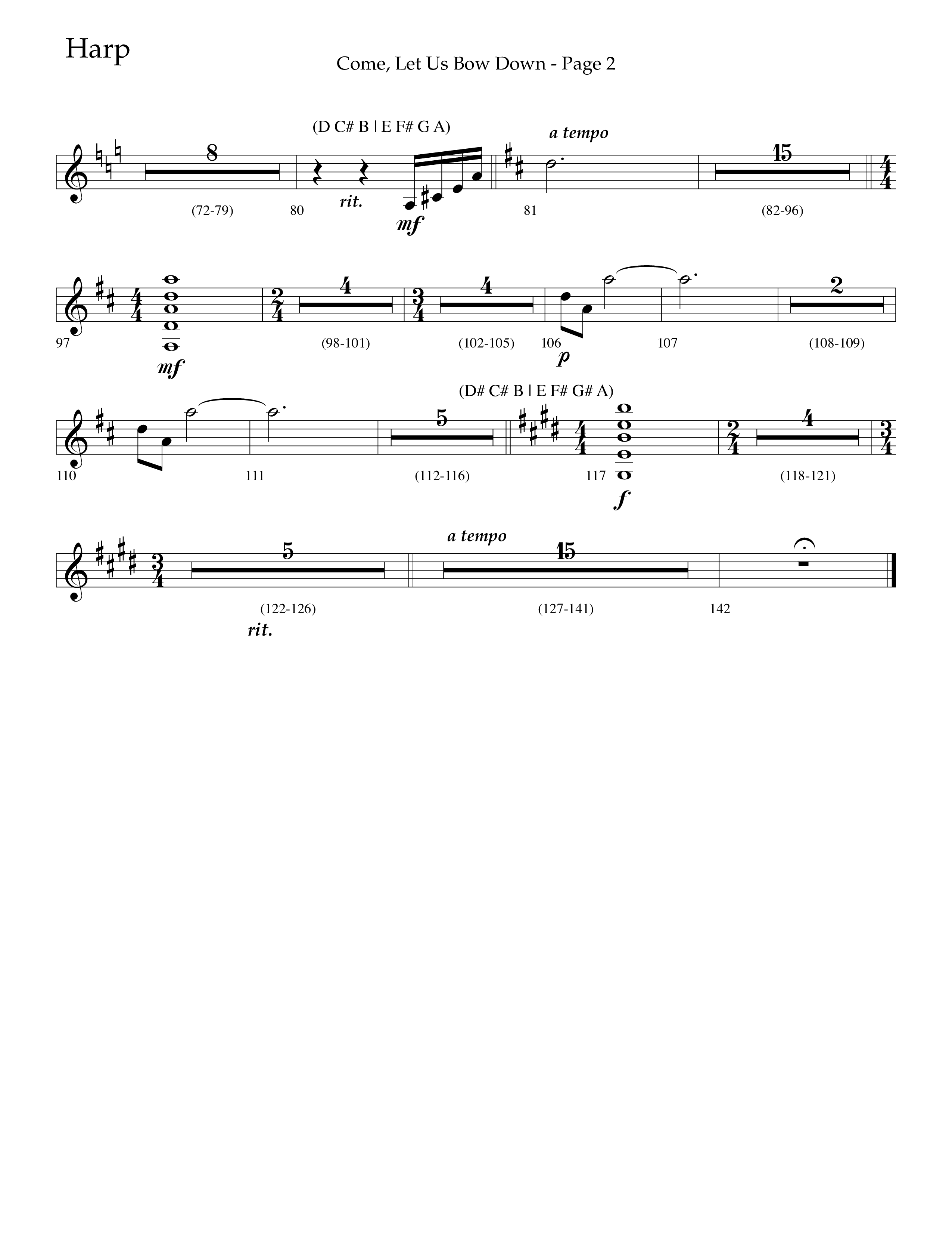 Come Let Us Bow Down (Choral Anthem SATB) Harp (Lifeway Choral / Arr. Cliff Duren)