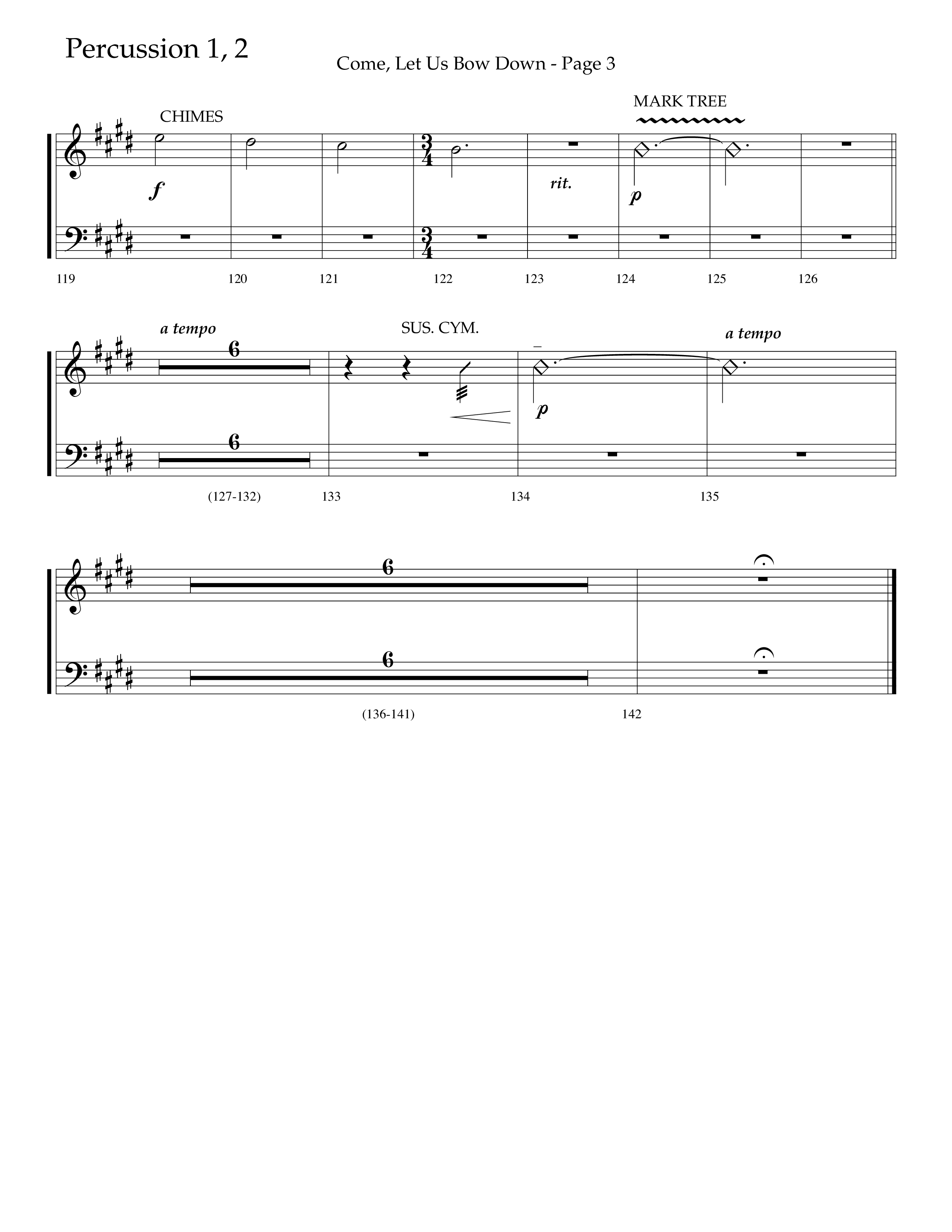 Come Let Us Bow Down (Choral Anthem SATB) Percussion 1/2 (Lifeway Choral / Arr. Cliff Duren)