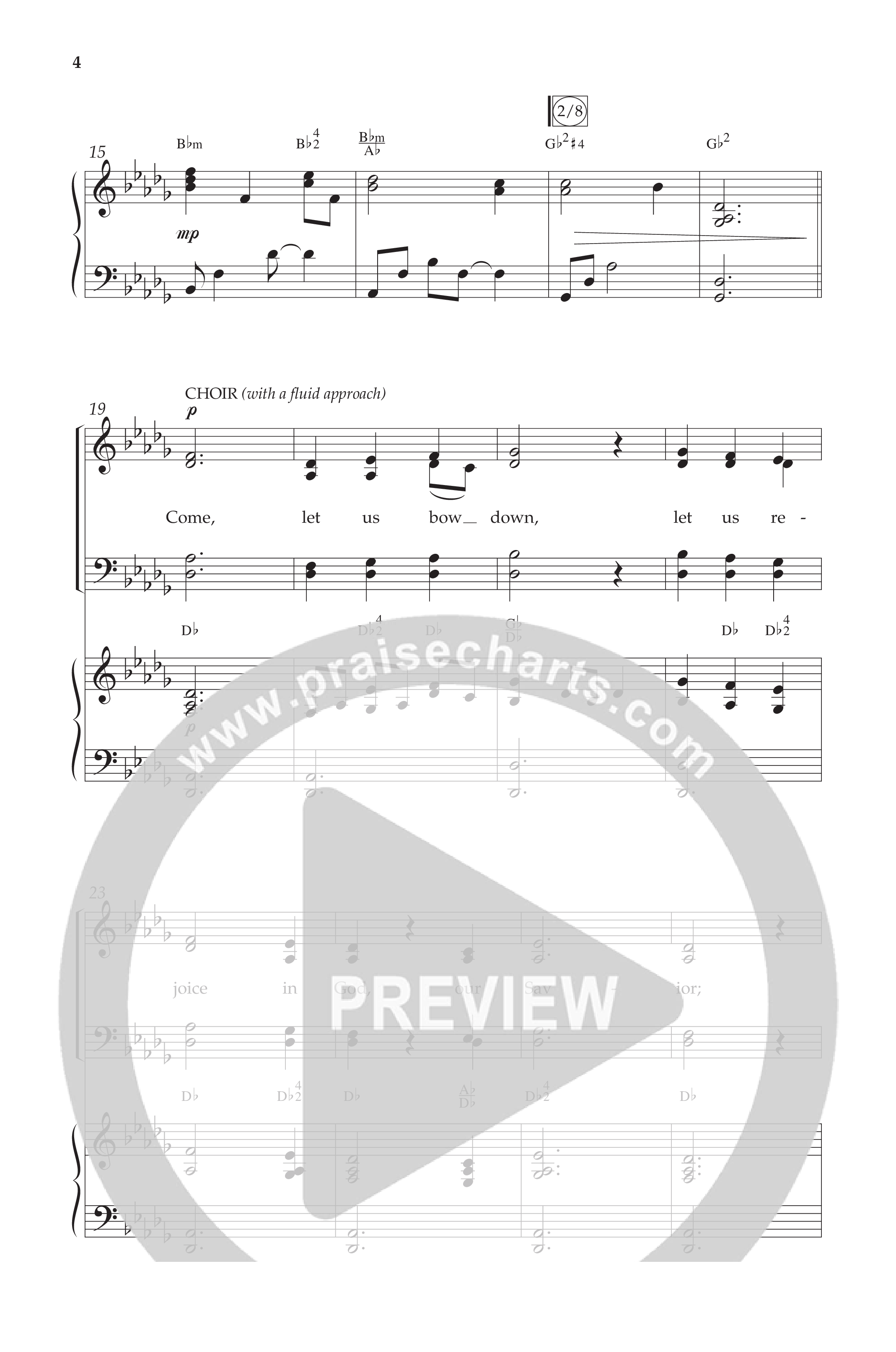 Come Let Us Bow Down (Choral Anthem SATB) Anthem (SATB/Piano) (Lifeway Choral / Arr. Cliff Duren)