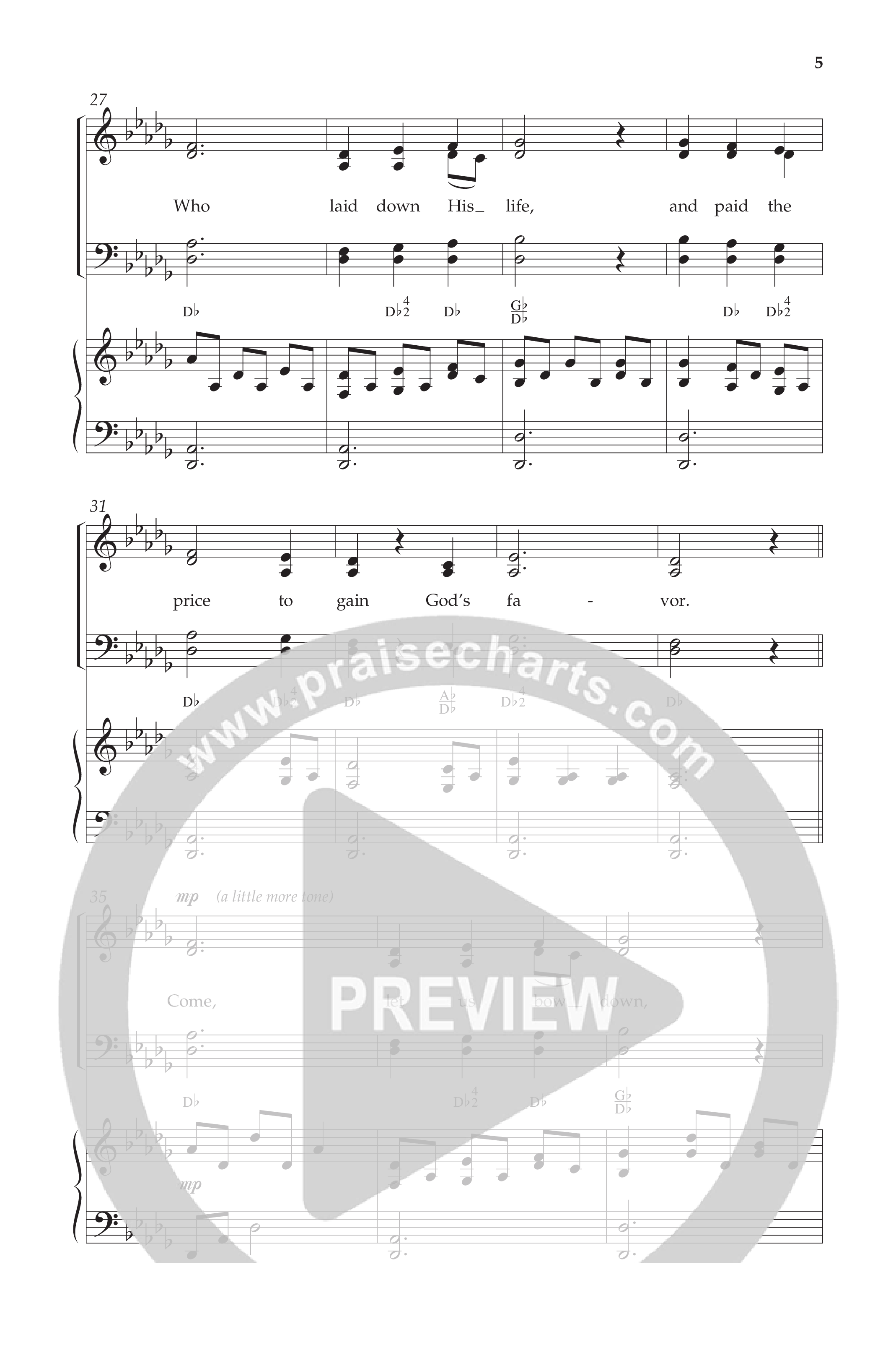 Come Let Us Bow Down (Choral Anthem SATB) Anthem (SATB/Piano) (Lifeway Choral / Arr. Cliff Duren)