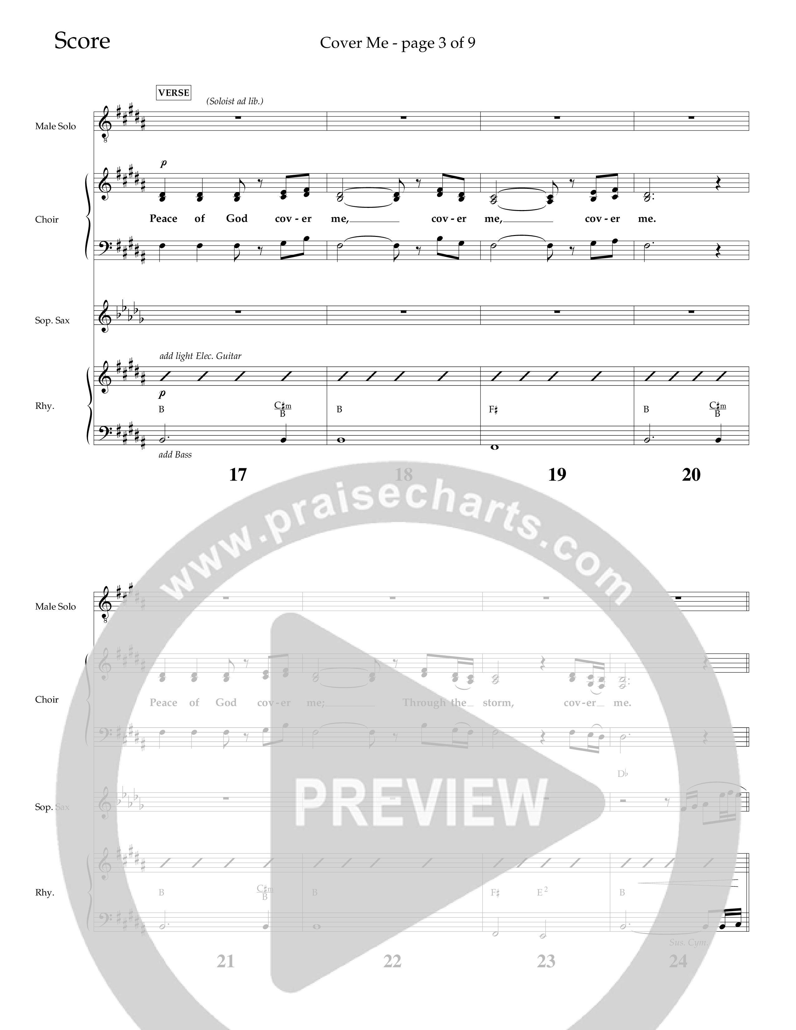 Cover Me (Choral Anthem SATB) Lead Melody & Rhythm (Lifeway Choral / Arr. J. Daniel Smith)