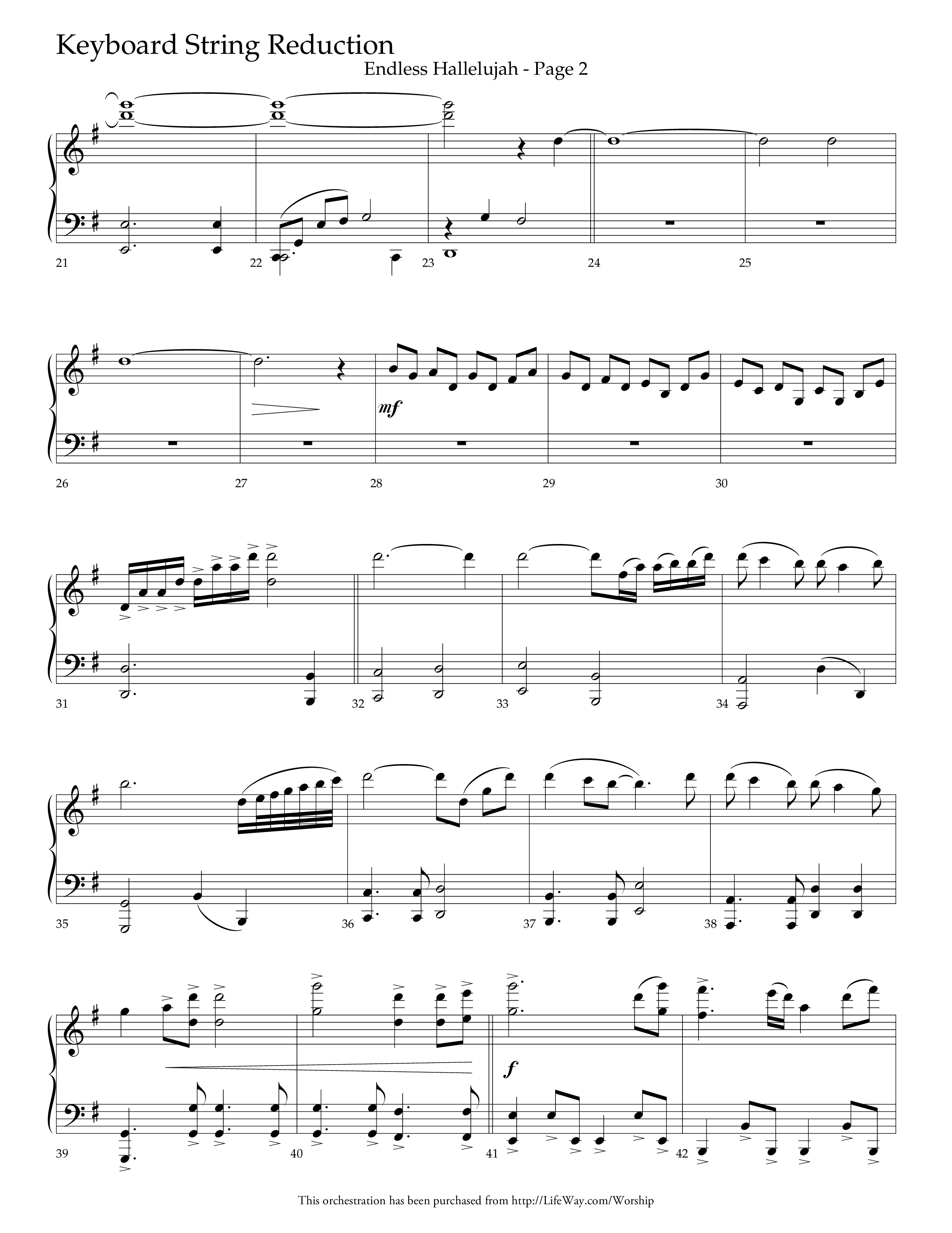 Endless Hallelujah (Choral Anthem SATB) String Reduction (Lifeway Choral / Arr. Tom Fettke / Arr. Thomas Grassi / Orch. Michael Lawrence)