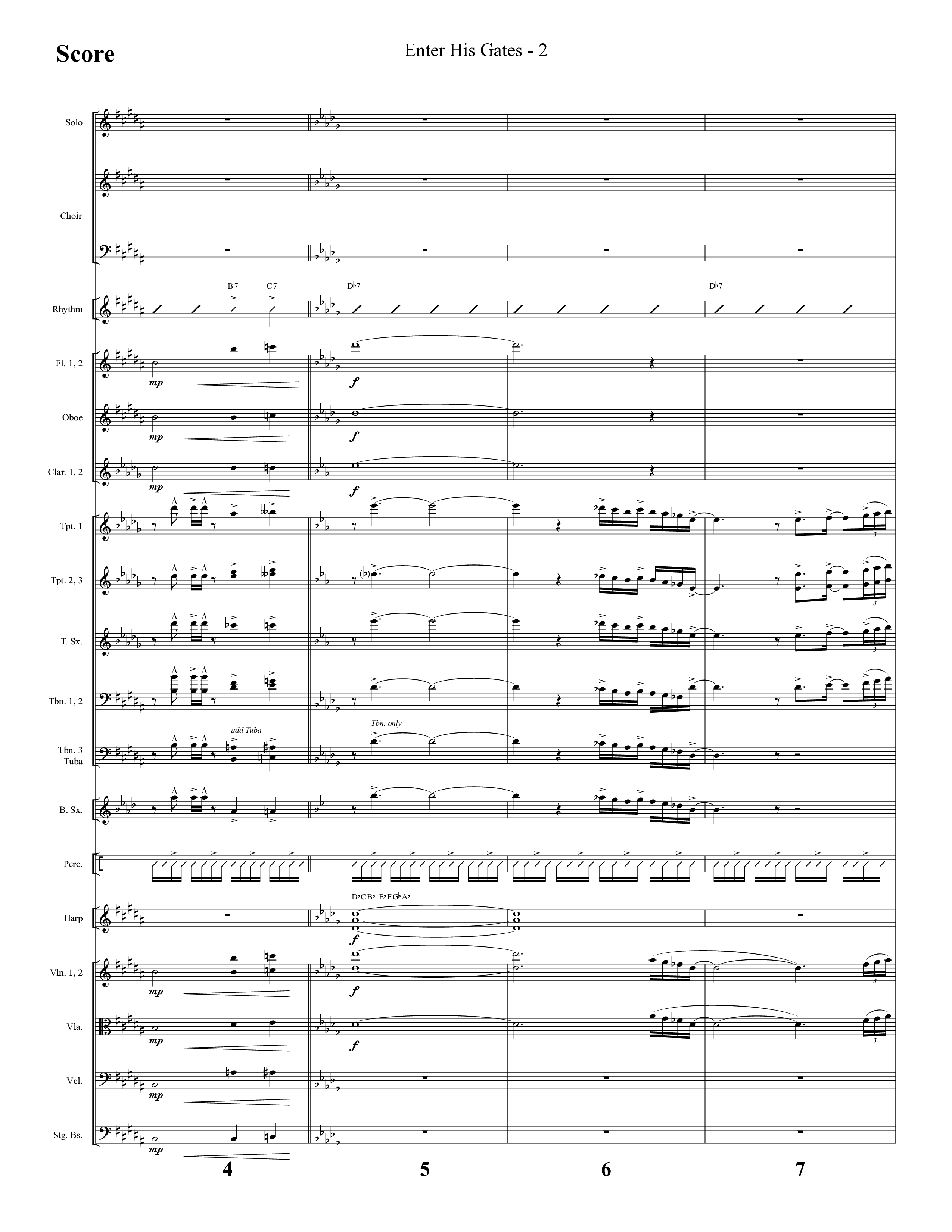 Enter His Gates (Choral Anthem SATB) Conductor's Score (Lifeway Choral / Arr. Cliff Duren)