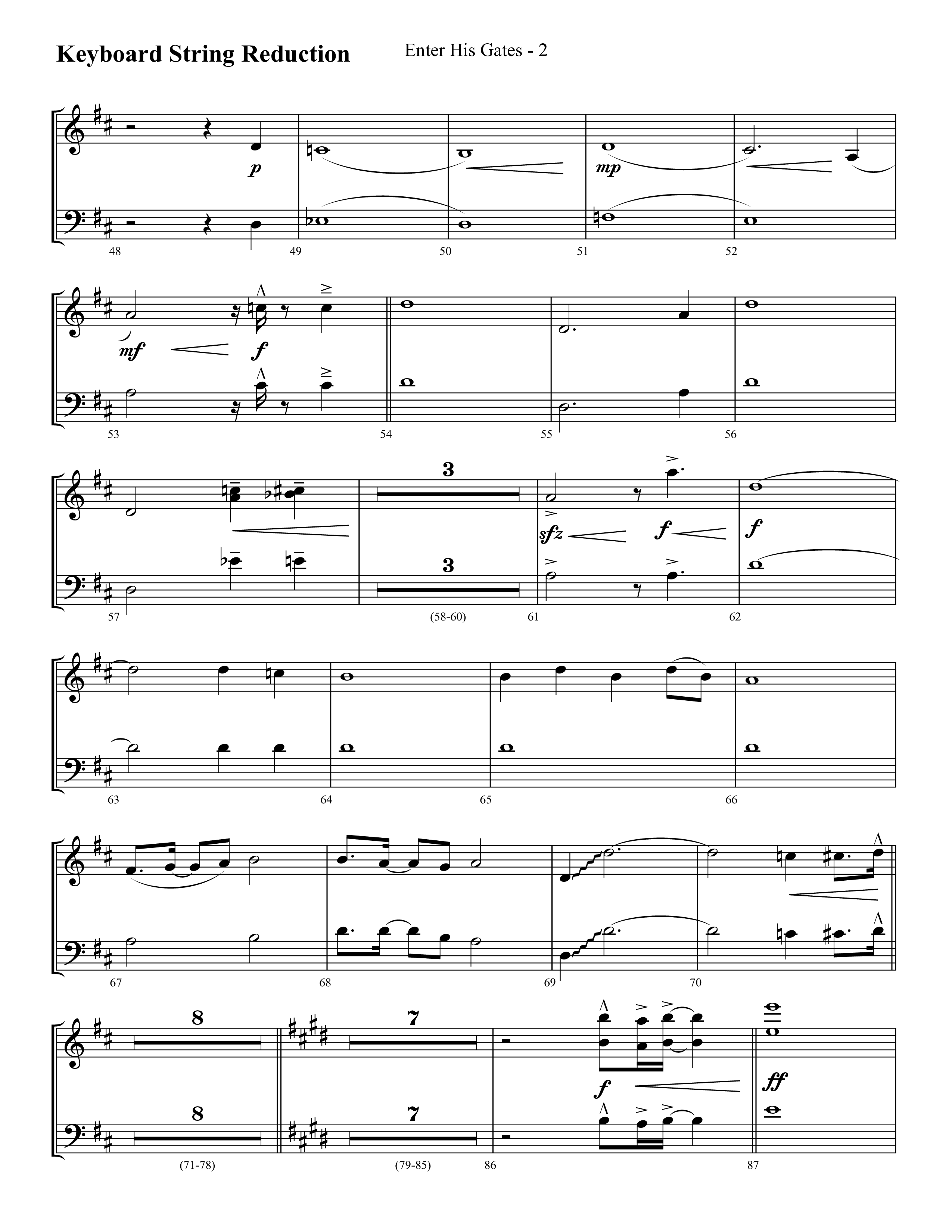 Enter His Gates (Choral Anthem SATB) String Reduction (Lifeway Choral / Arr. Cliff Duren)