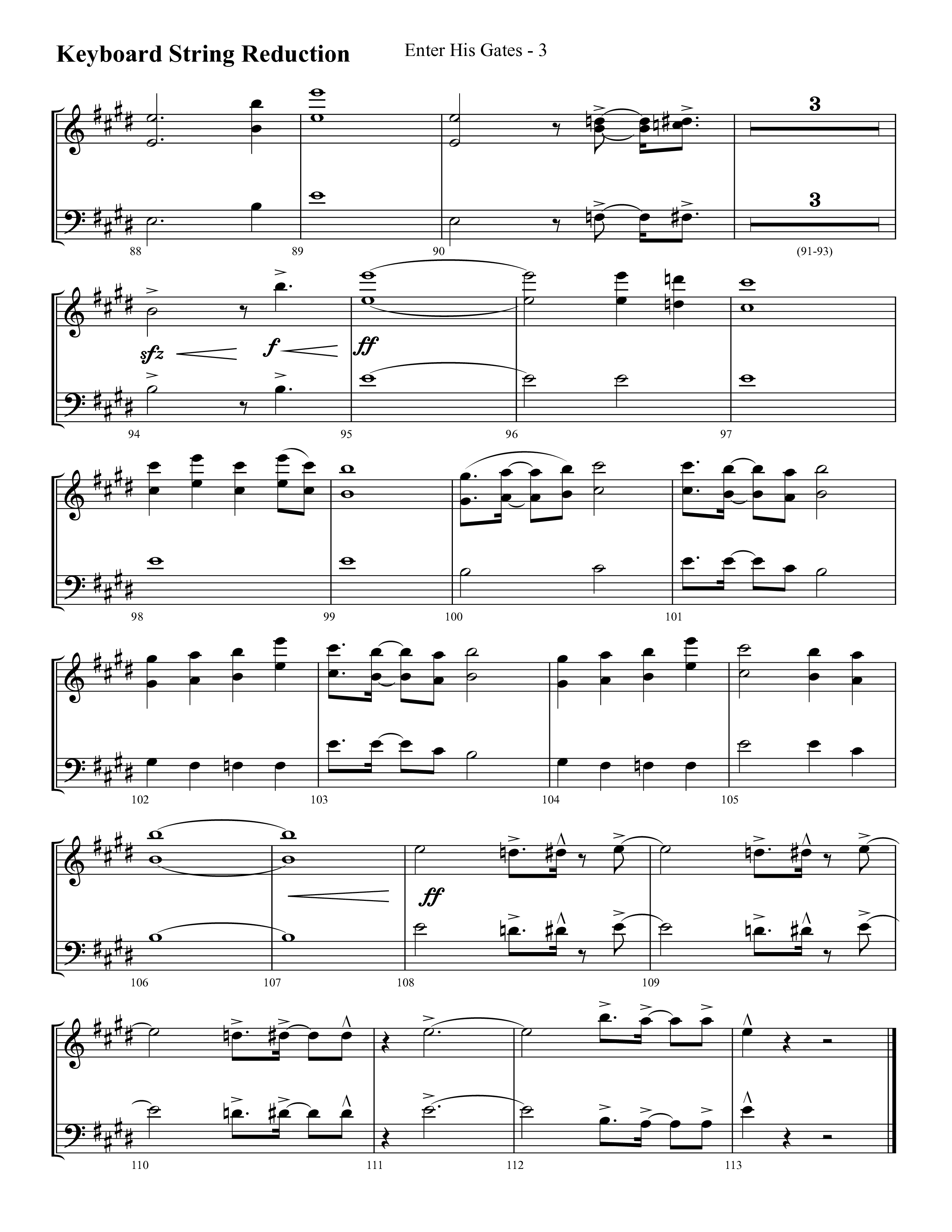 Enter His Gates (Choral Anthem SATB) String Reduction (Lifeway Choral / Arr. Cliff Duren)
