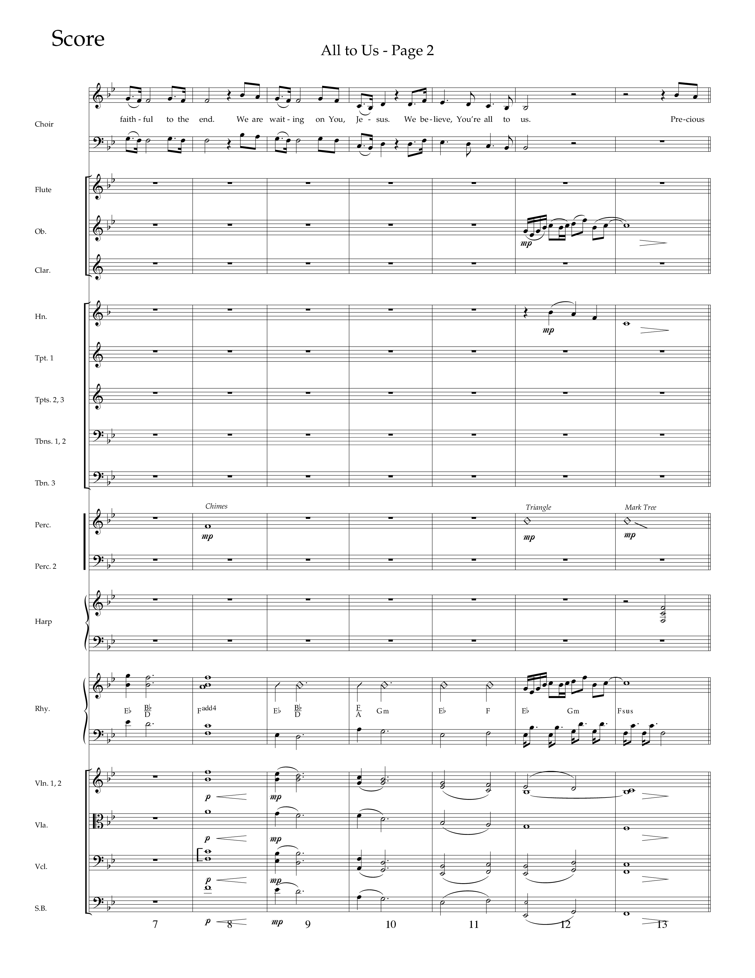 All To Us (Choral Anthem SATB) Orchestration (Lifeway Choral / Arr. Russell Mauldin)