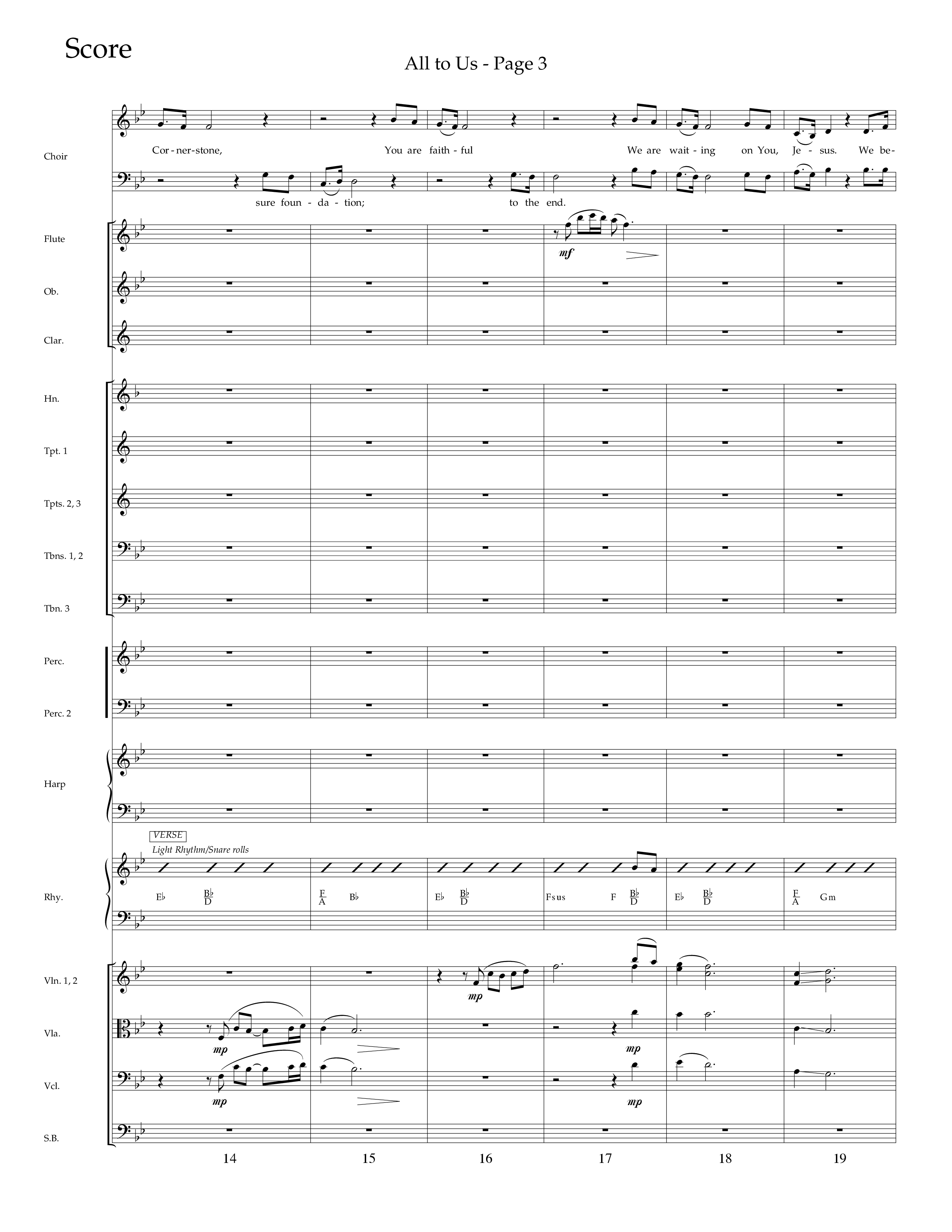 All To Us (Choral Anthem SATB) Orchestration (Lifeway Choral / Arr. Russell Mauldin)