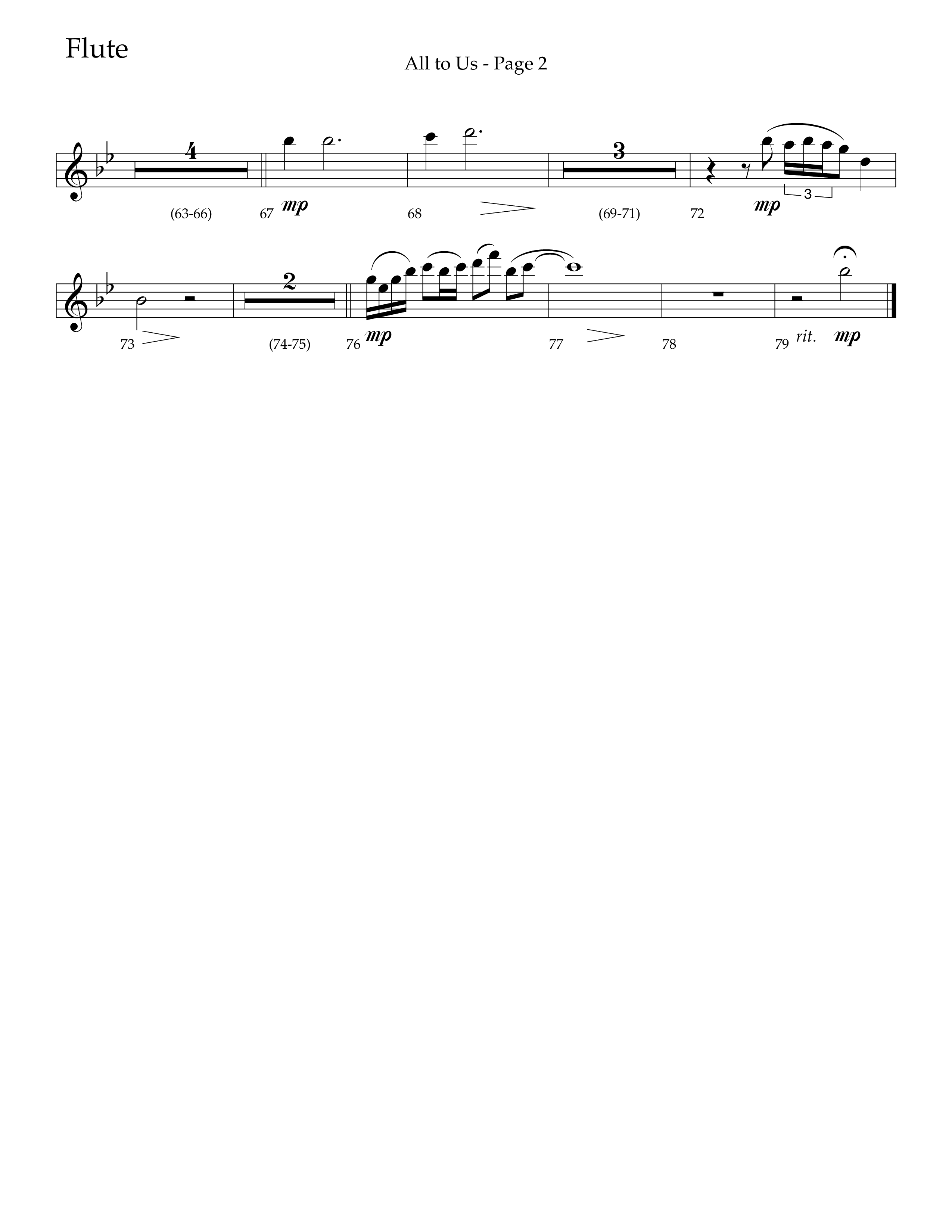 All To Us (Choral Anthem SATB) Flute (Lifeway Choral / Arr. Russell Mauldin)