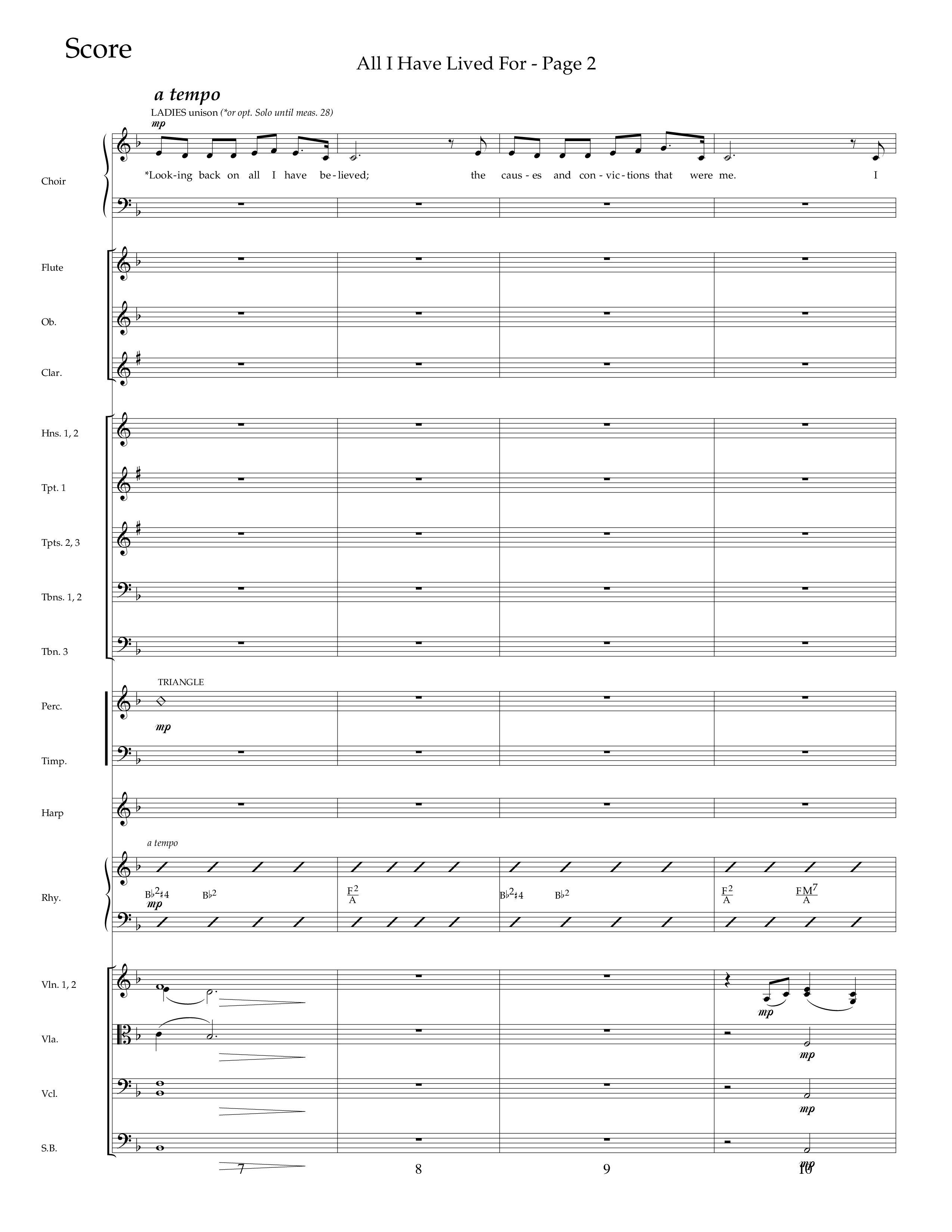 All I Have Lived For (Choral Anthem SATB) Conductor's Score (Lifeway Choral / Arr. Russell Mauldin)