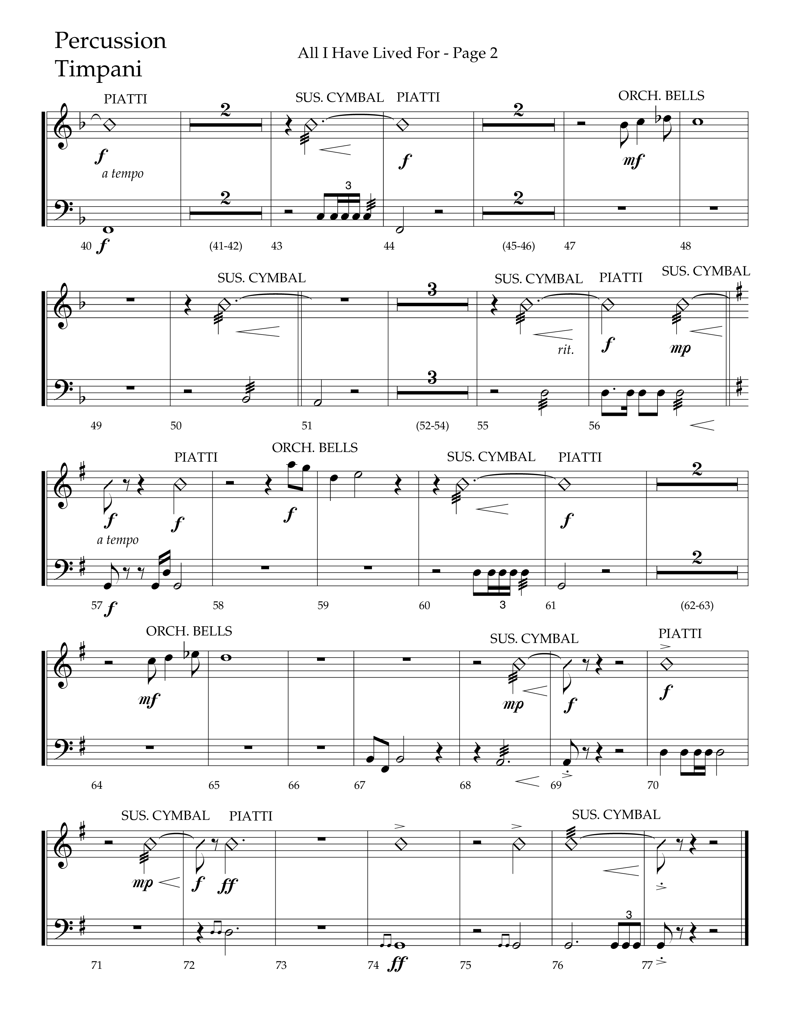 All I Have Lived For (Choral Anthem SATB) Percussion (Lifeway Choral / Arr. Russell Mauldin)