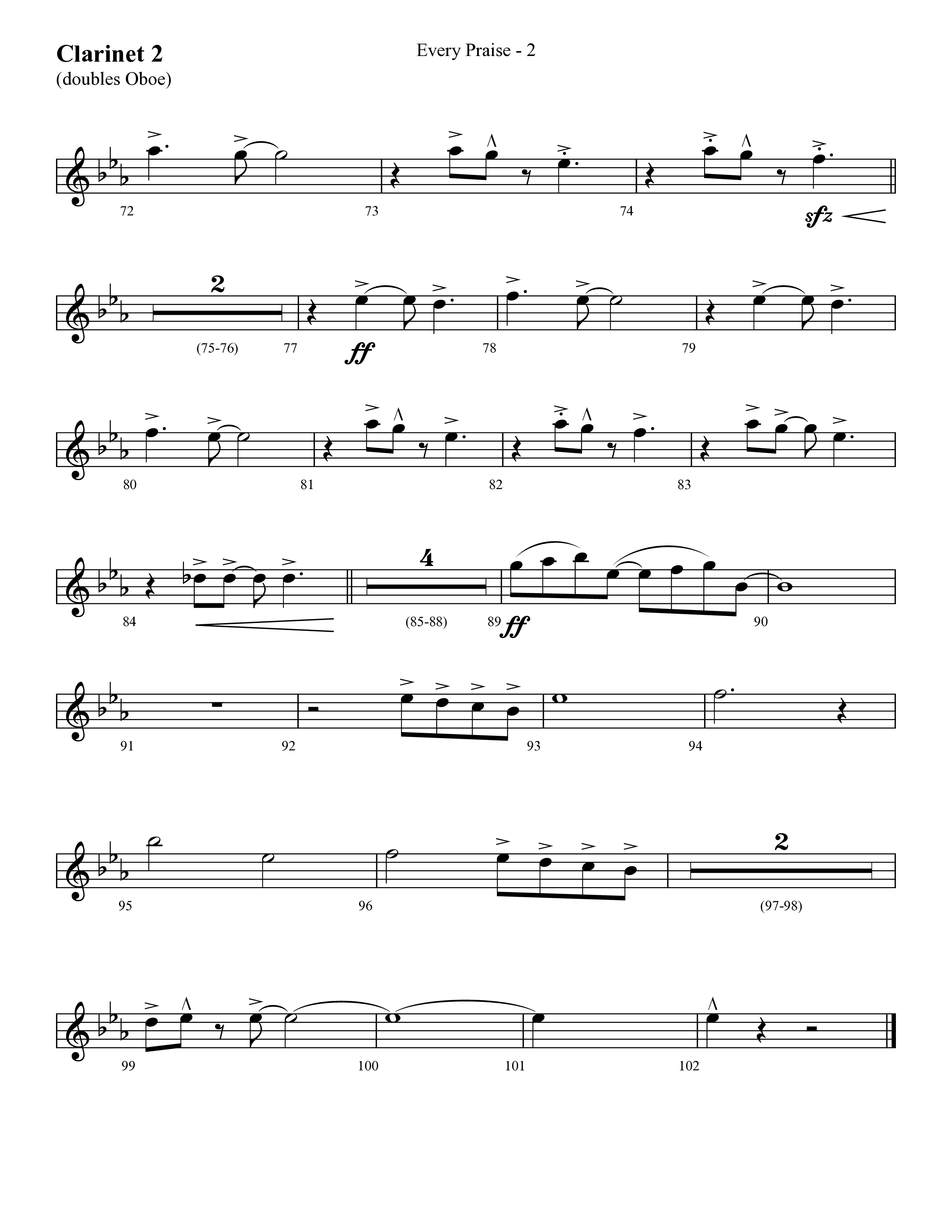 Every Praise (Choral Anthem SATB) Clarinet (Lifeway Choral / Arr. Cliff Duren)