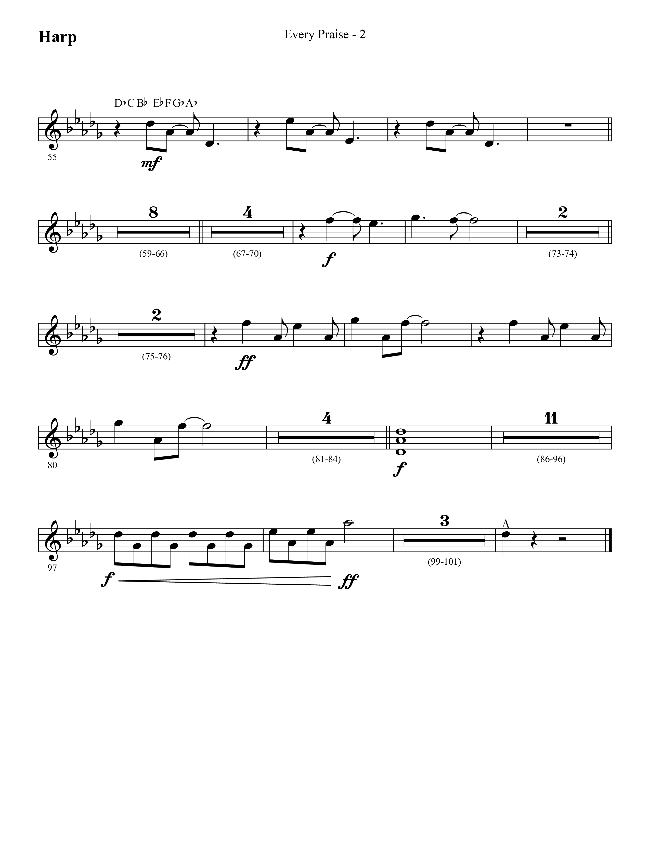 Every Praise (Choral Anthem SATB) Harp (Lifeway Choral / Arr. Cliff Duren)
