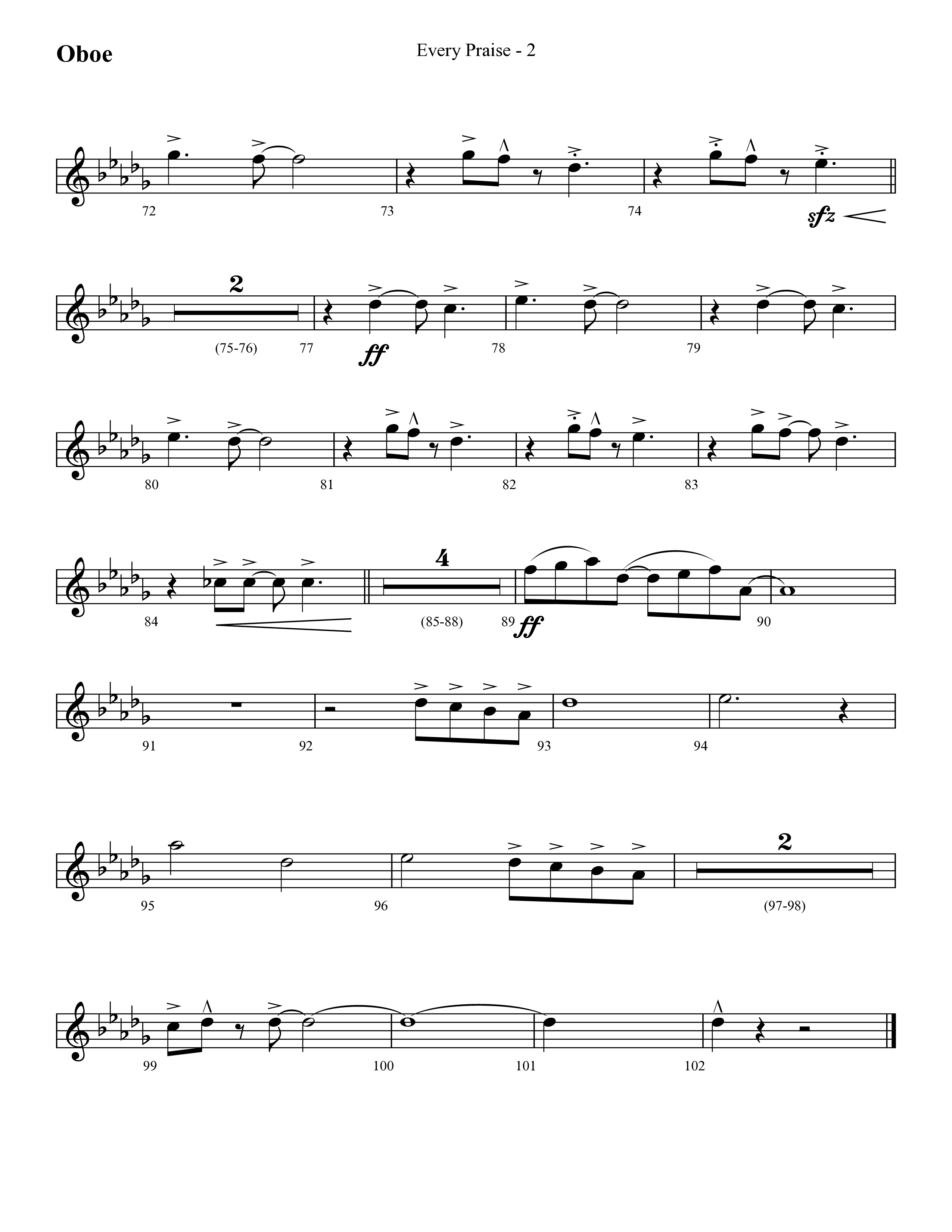 Every Praise (Choral Anthem SATB) Oboe (Lifeway Choral / Arr. Cliff Duren)