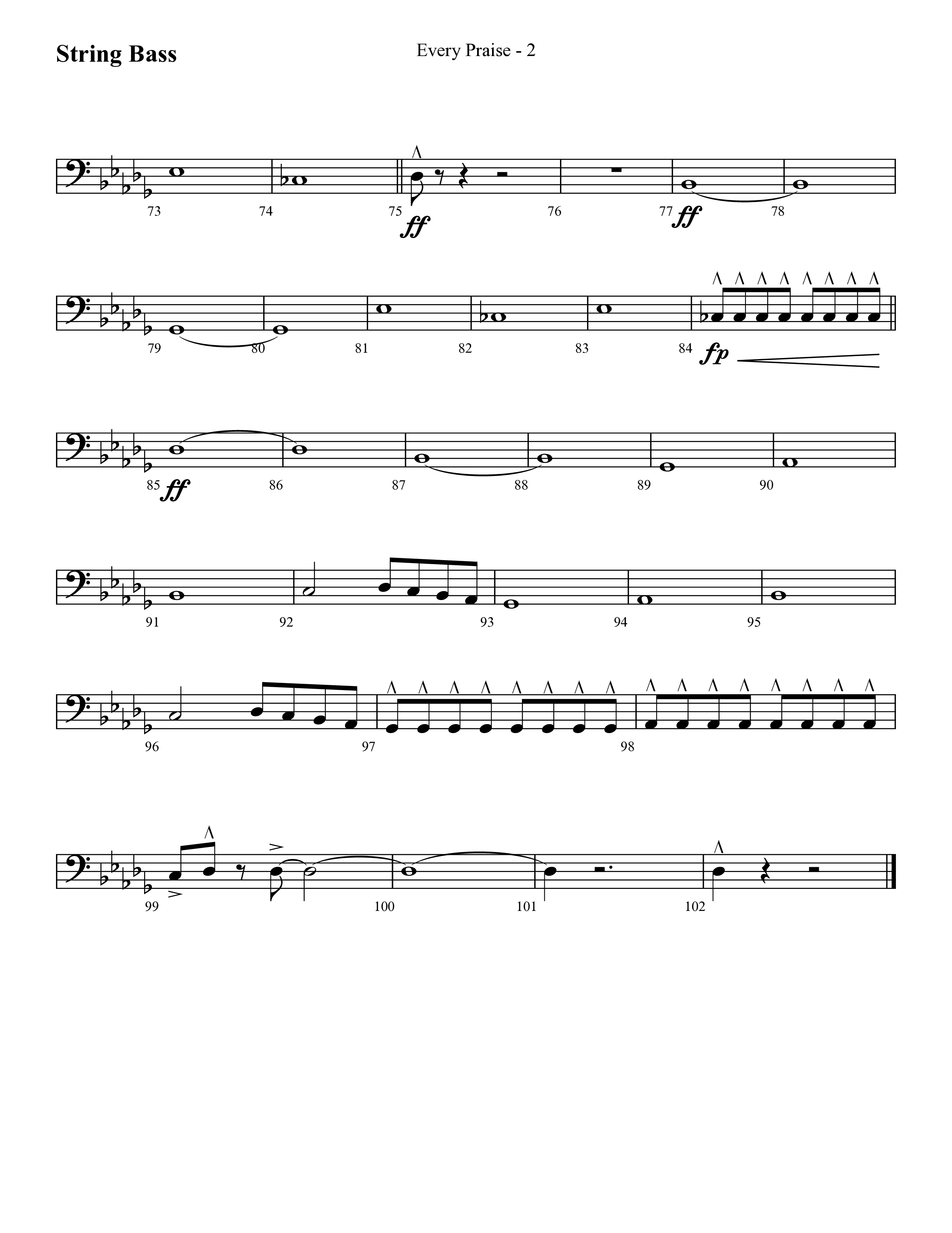Every Praise (Choral Anthem SATB) String Bass (Lifeway Choral / Arr. Cliff Duren)