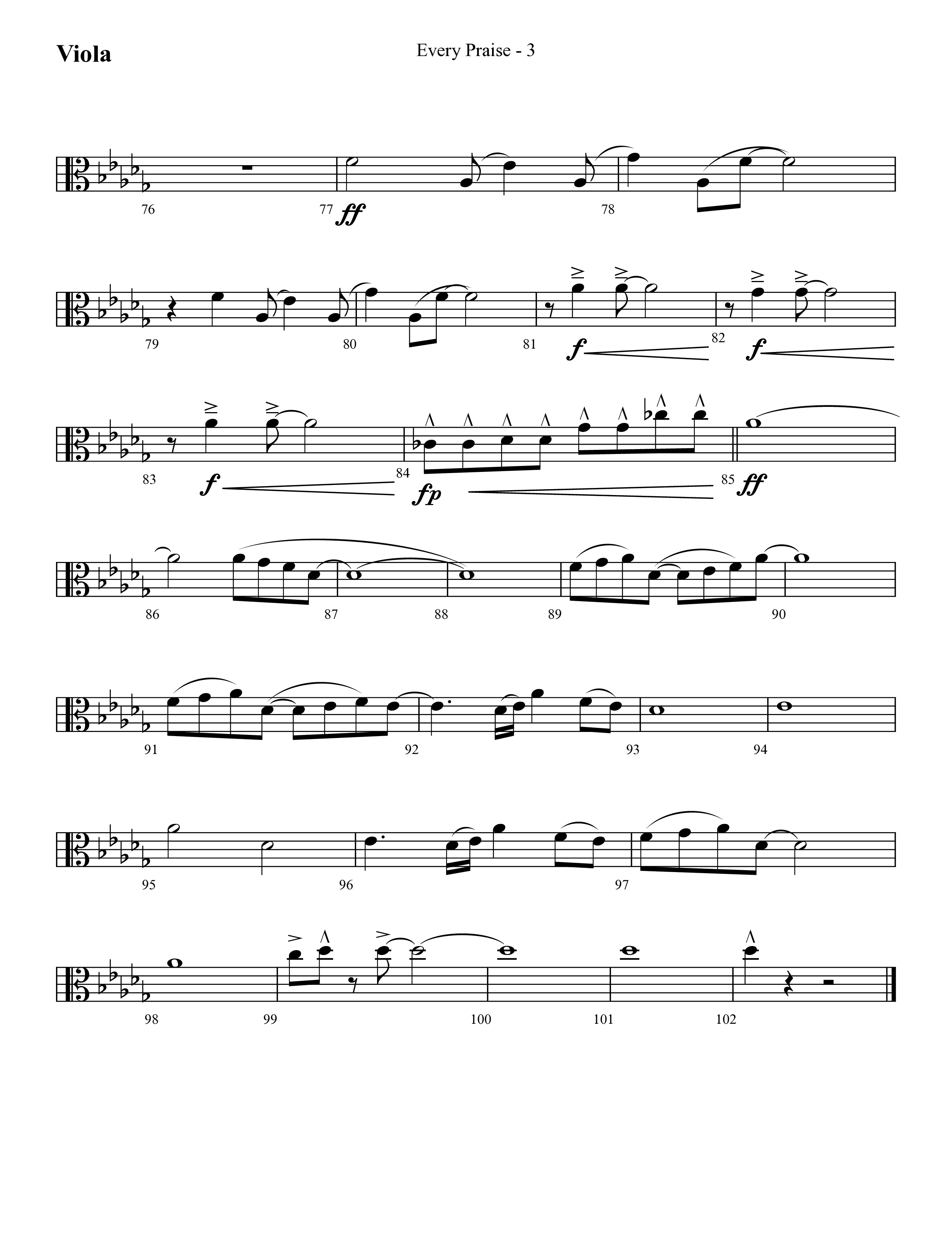 Every Praise (Choral Anthem SATB) Viola (Lifeway Choral / Arr. Cliff Duren)