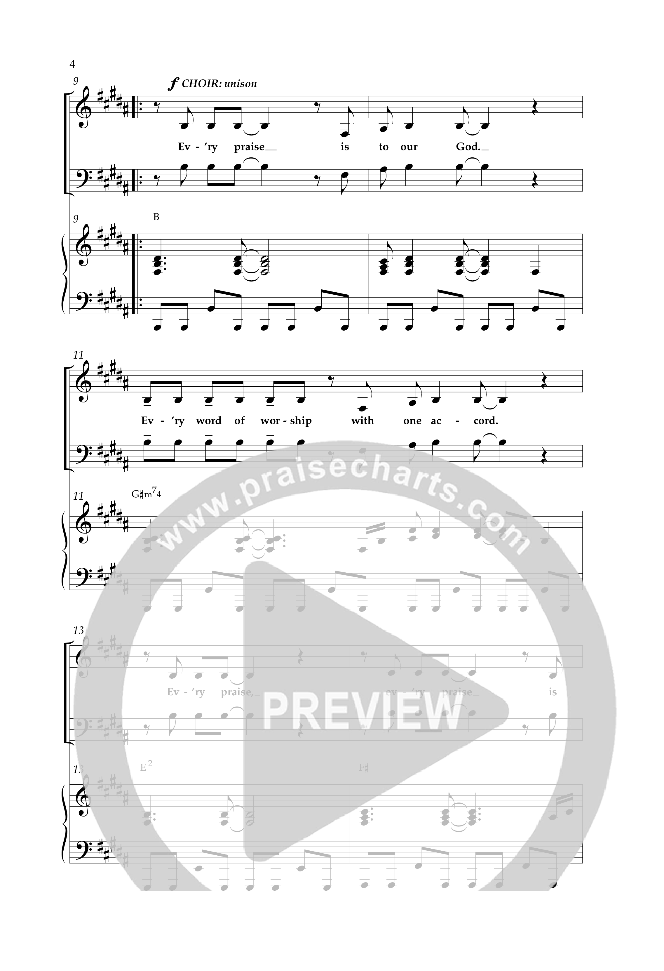 Every Praise (Choral Anthem SATB) Anthem (SATB/Piano) (Lifeway Choral / Arr. Cliff Duren)
