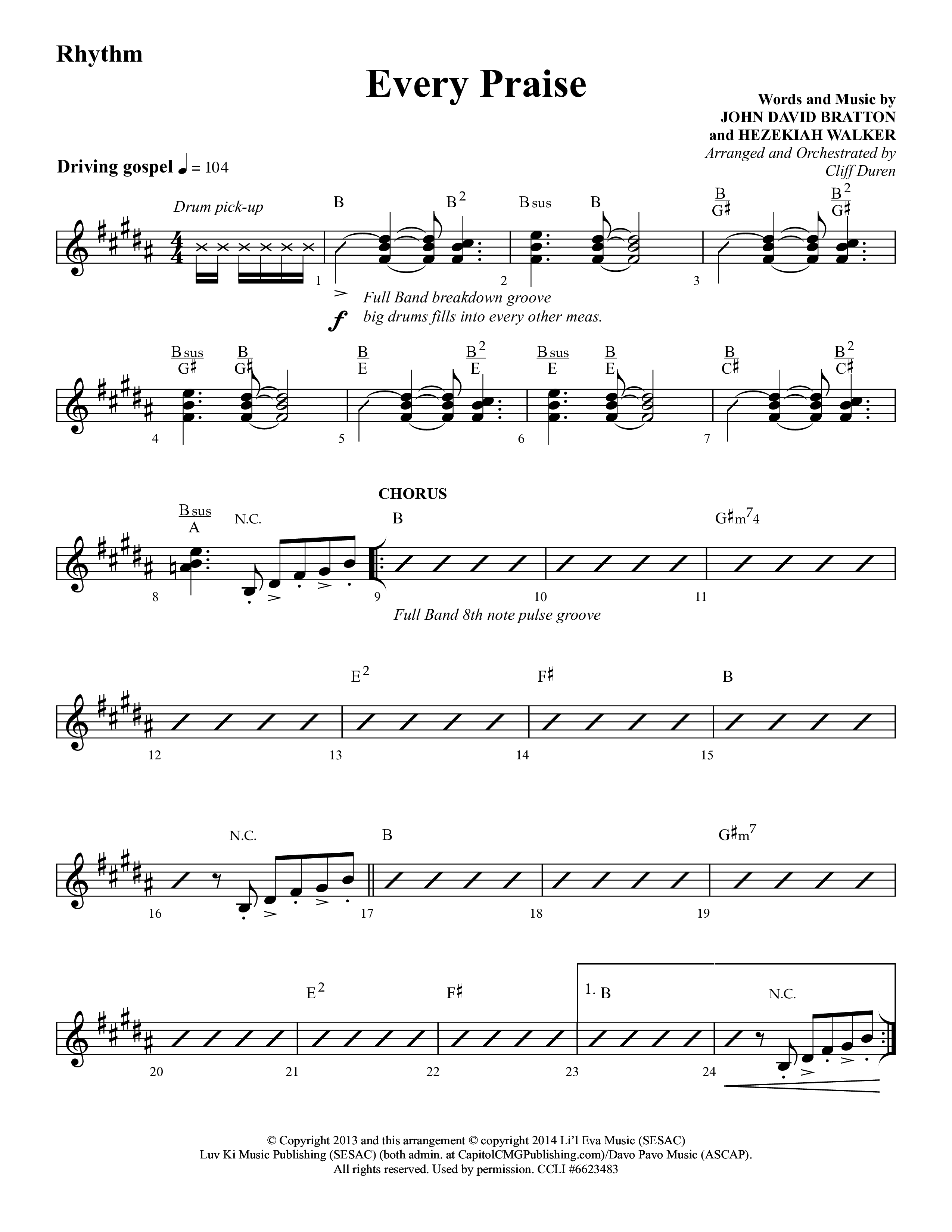 Every Praise (Choral Anthem SATB) Lead Melody & Rhythm (Lifeway Choral / Arr. Cliff Duren)