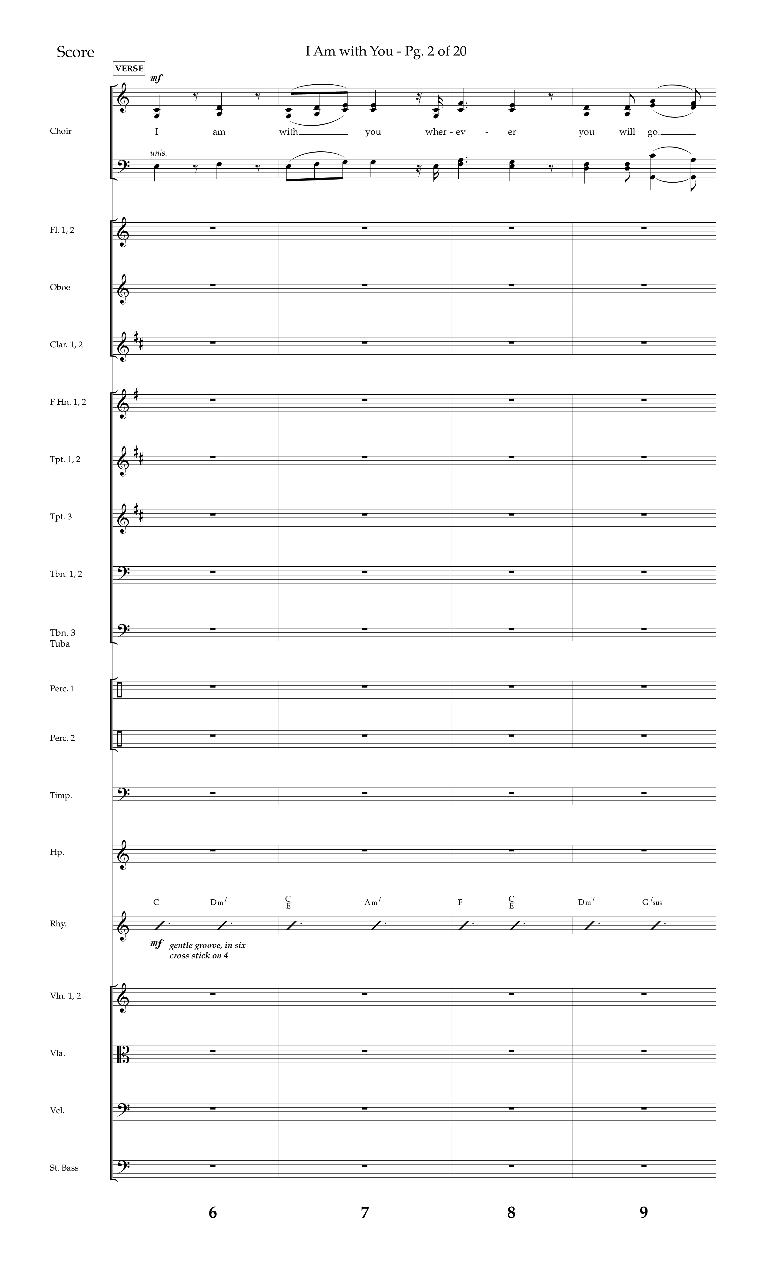 I Am With You (Choral Anthem SATB) Orchestration (Lifeway Choral / Arr. Cliff Duren)