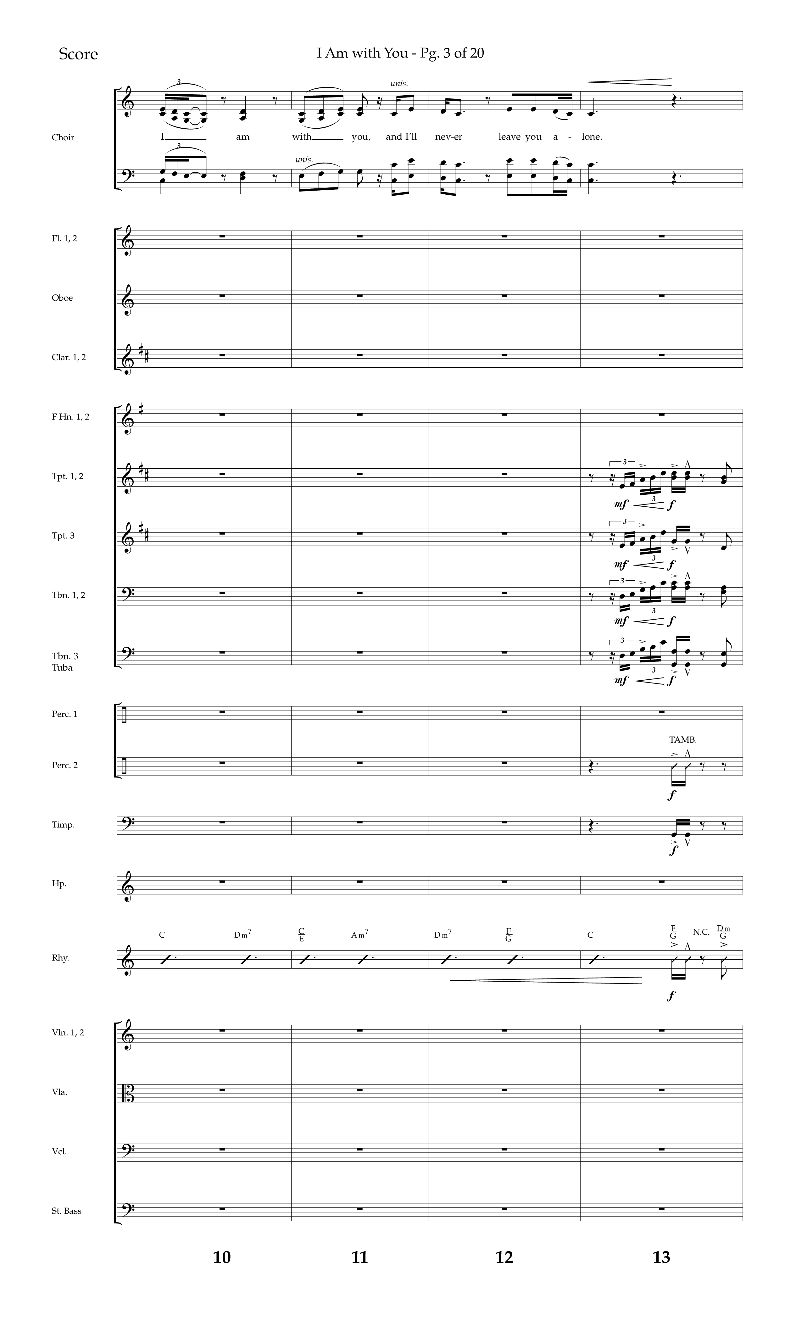 I Am With You (Choral Anthem SATB) Orchestration (Lifeway Choral / Arr. Cliff Duren)