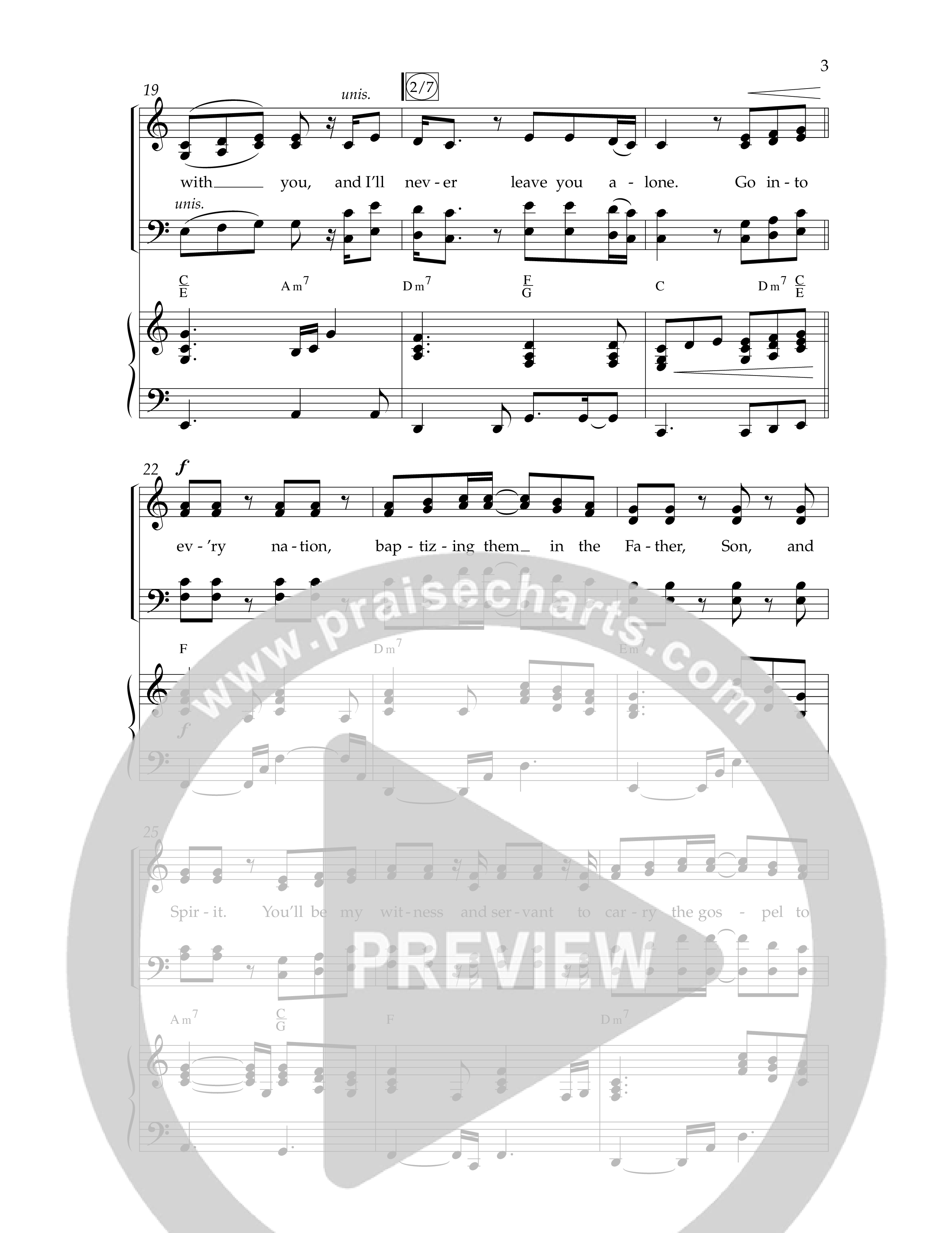 I Am With You (Choral Anthem SATB) Anthem (SATB/Piano) (Lifeway Choral / Arr. Cliff Duren)