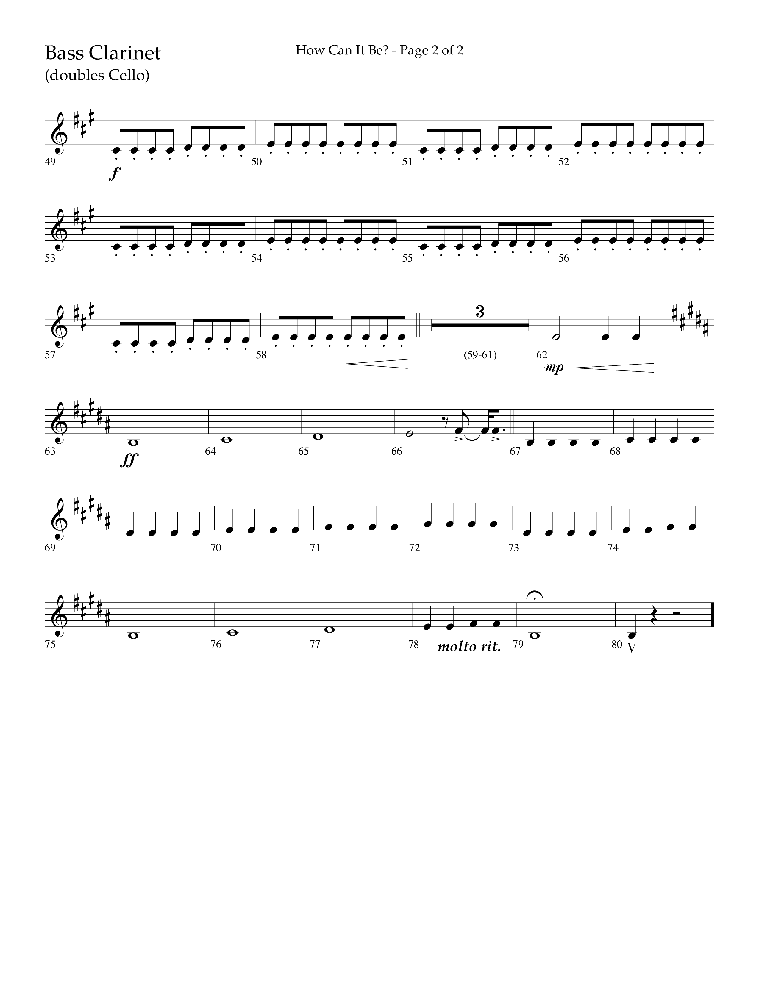How Can It Be (Choral Anthem SATB) Bass Clarinet (Lifeway Choral / Arr. Daniel Semsen)