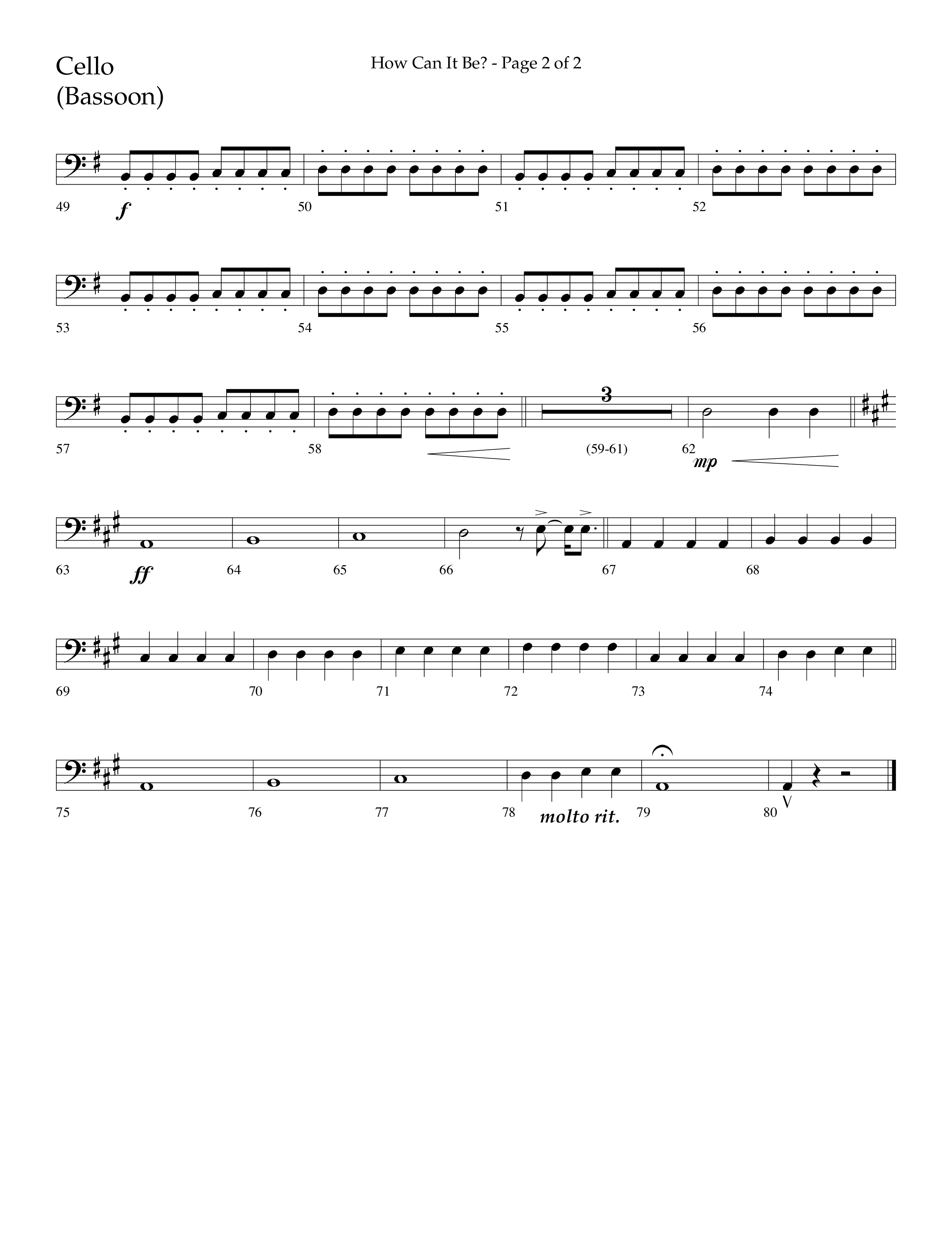 How Can It Be (Choral Anthem SATB) Cello (Lifeway Choral / Arr. Daniel Semsen)