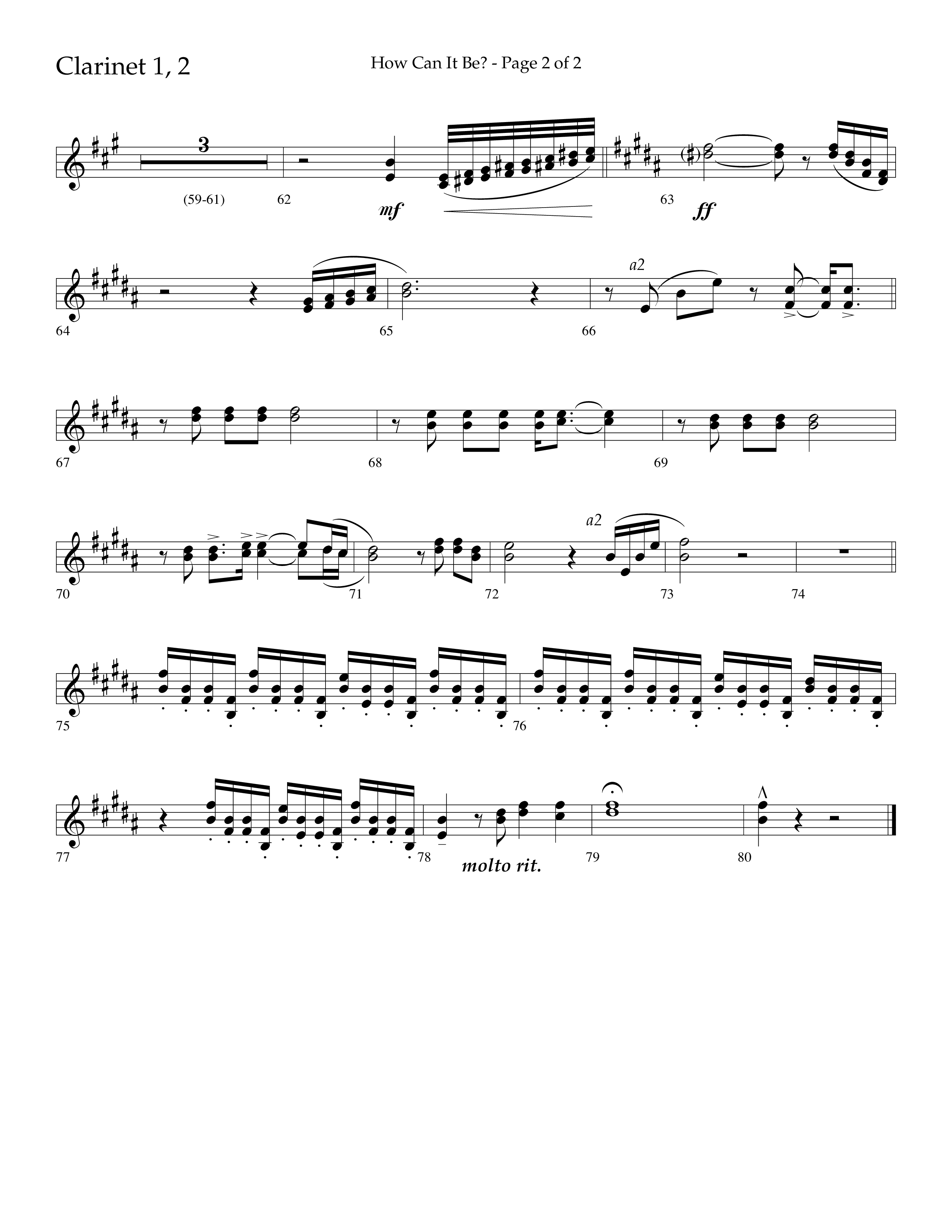 How Can It Be (Choral Anthem SATB) Clarinet 1/2 (Lifeway Choral / Arr. Daniel Semsen)