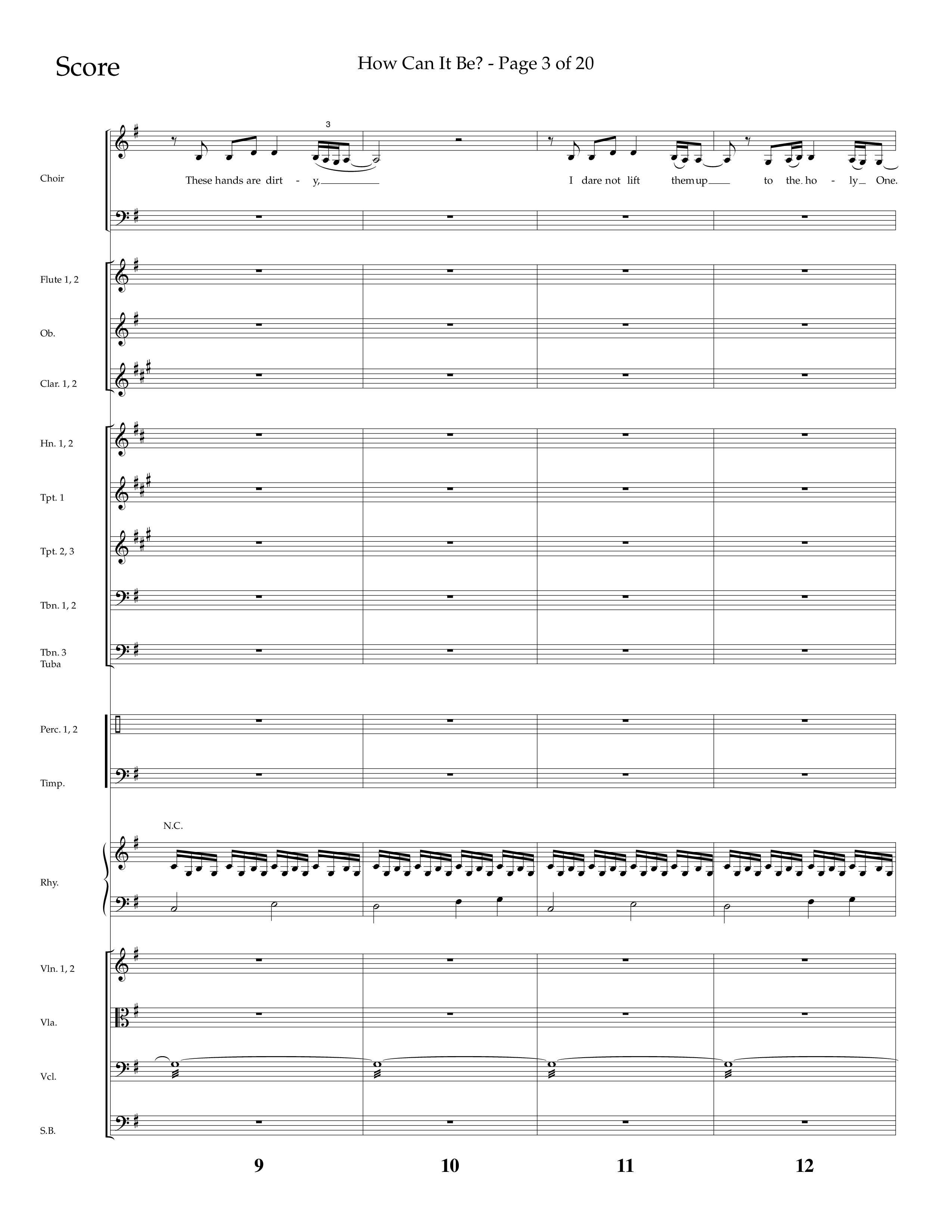 How Can It Be (Choral Anthem SATB) Orchestration (Lifeway Choral / Arr. Daniel Semsen)
