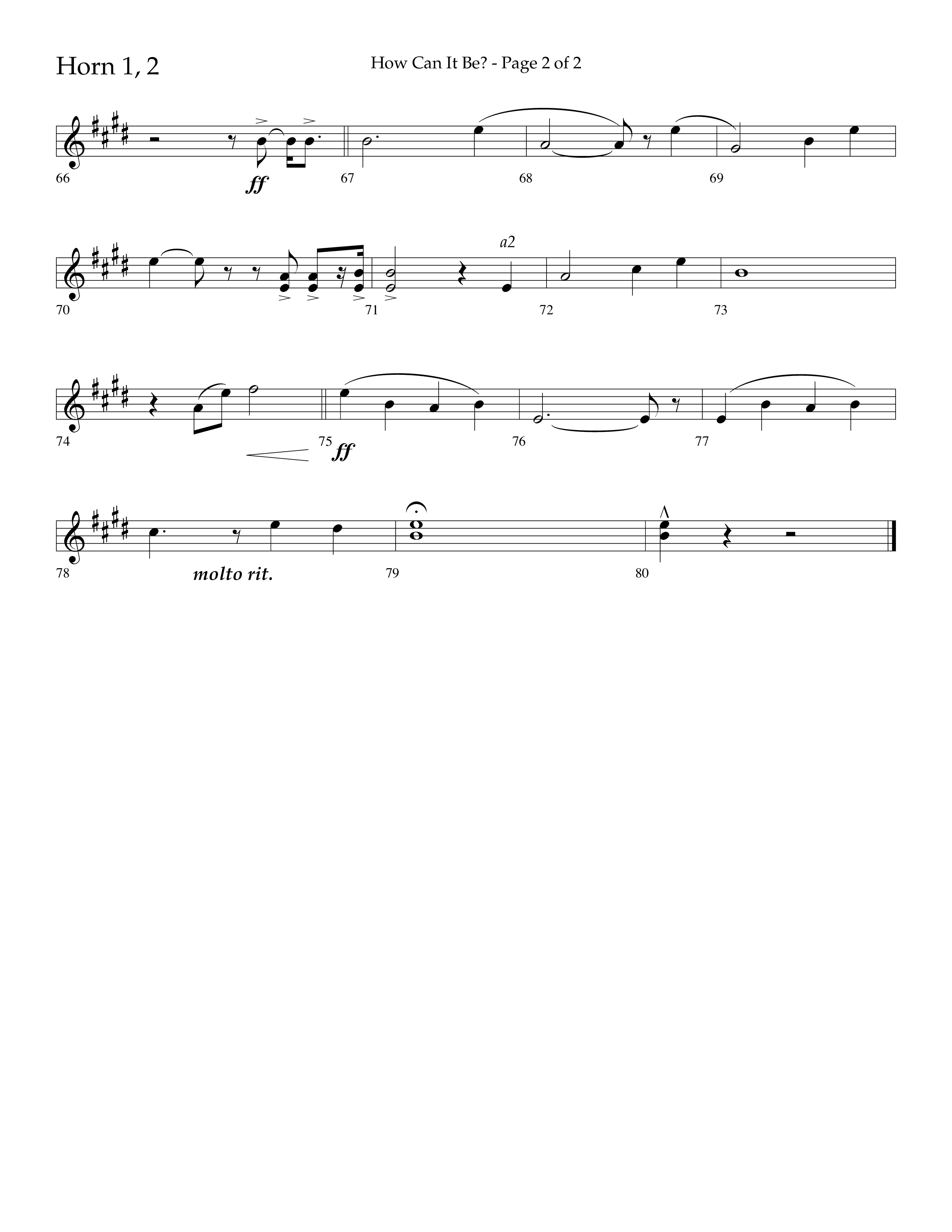 How Can It Be (Choral Anthem SATB) French Horn 1/2 (Lifeway Choral / Arr. Daniel Semsen)