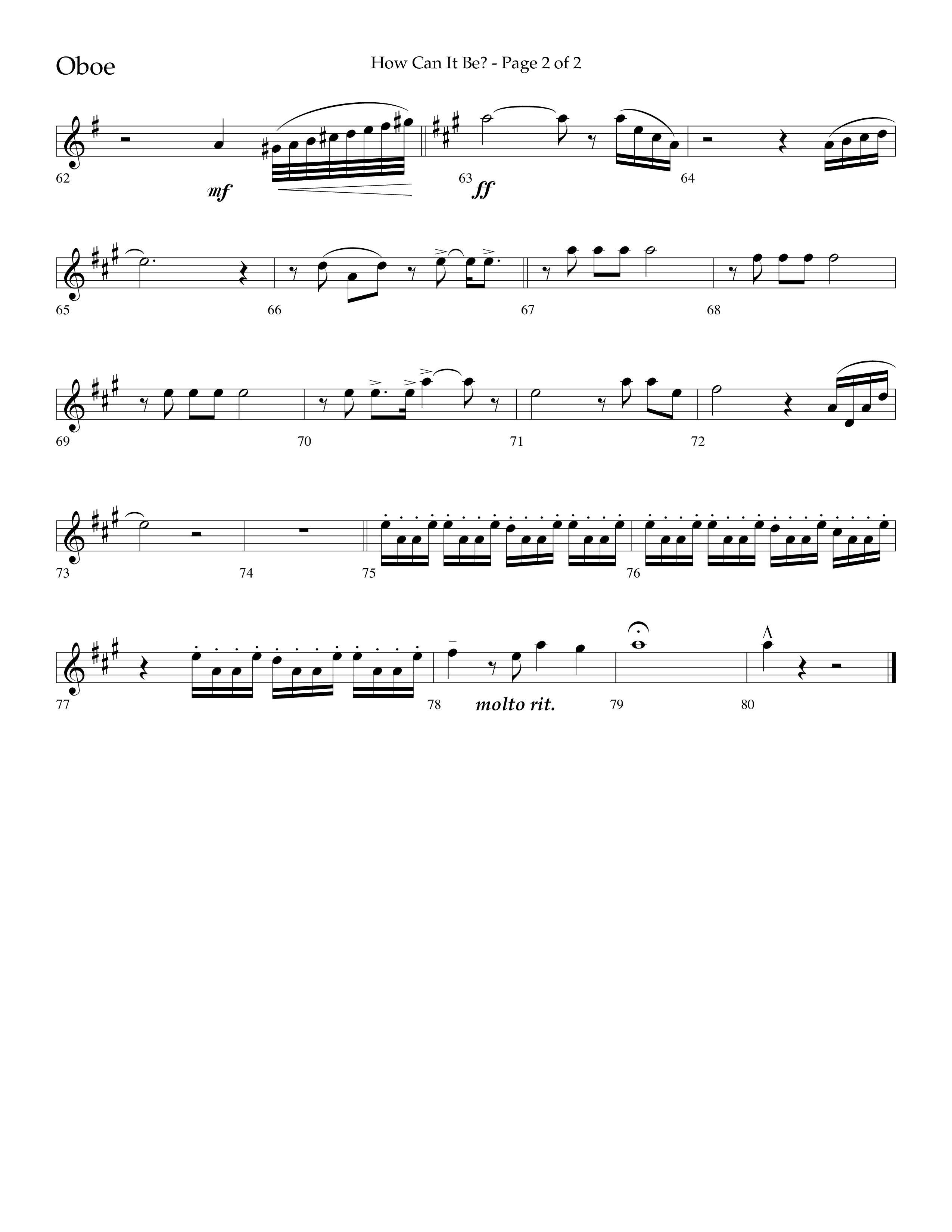 How Can It Be (Choral Anthem SATB) Oboe (Lifeway Choral / Arr. Daniel Semsen)